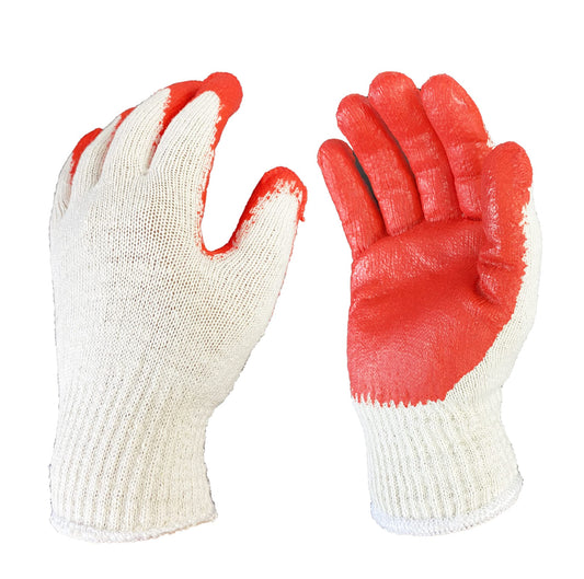 Touch Enabled SAVER 300 Pairs of Red Work Gloves for Daily Home and Garden Disposal Latex Rubber Palm Coated - Premium Daily Safety Work Gloves (Pack of 300)
