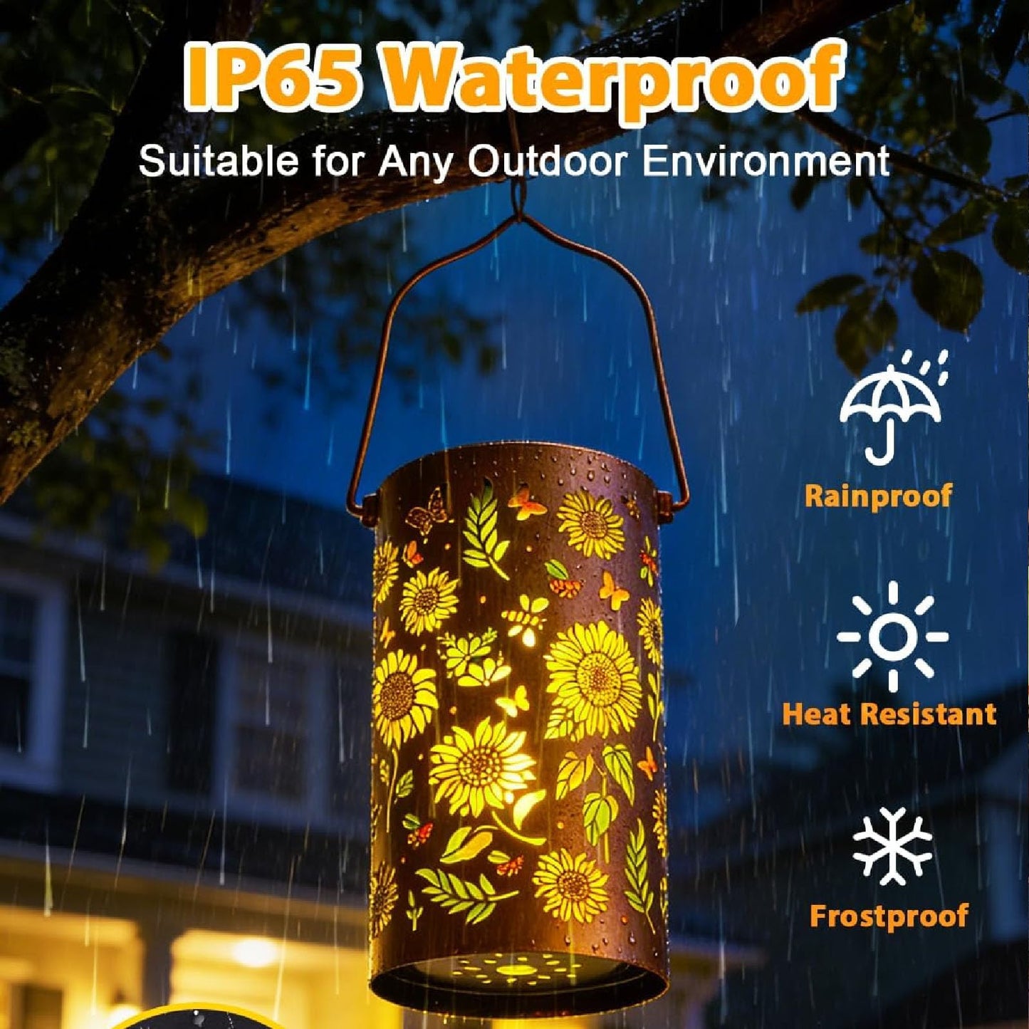 Solar Lanterns Outdoor Waterproof, Birthday Gifts for Women Mom Grandma, Hanging Colorful Sunflower Solar Lanterns (Hummingbird)
