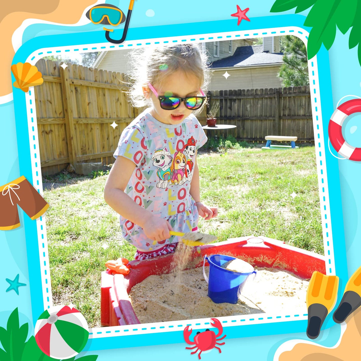 Pool Party Favors Beach Party Favors - 60 PCS Pool Toys For Kids Ages 3-8 Beach Balls Bulk, Sand Bucket and Shovels Set, Kids Sunglasses Bulk, Beach Summer Toys, Pool Party Supplies,Sand Toys