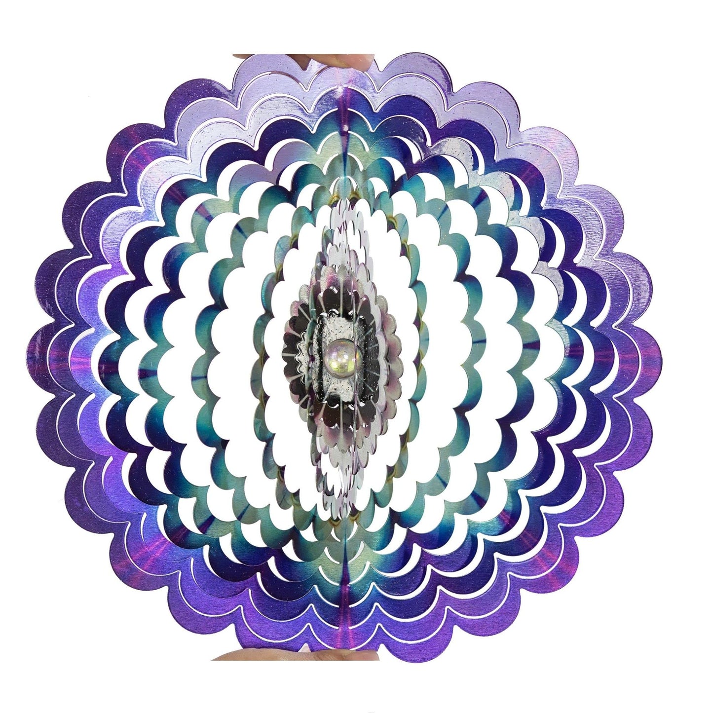VP Home Floral Burst Mandala Kinetic Wind Spinner for Yard and Garden Wind Spinner Outdoor Metal Large Hanging Mandala Decor 3D Garden Art Wind Sculpture Spinners