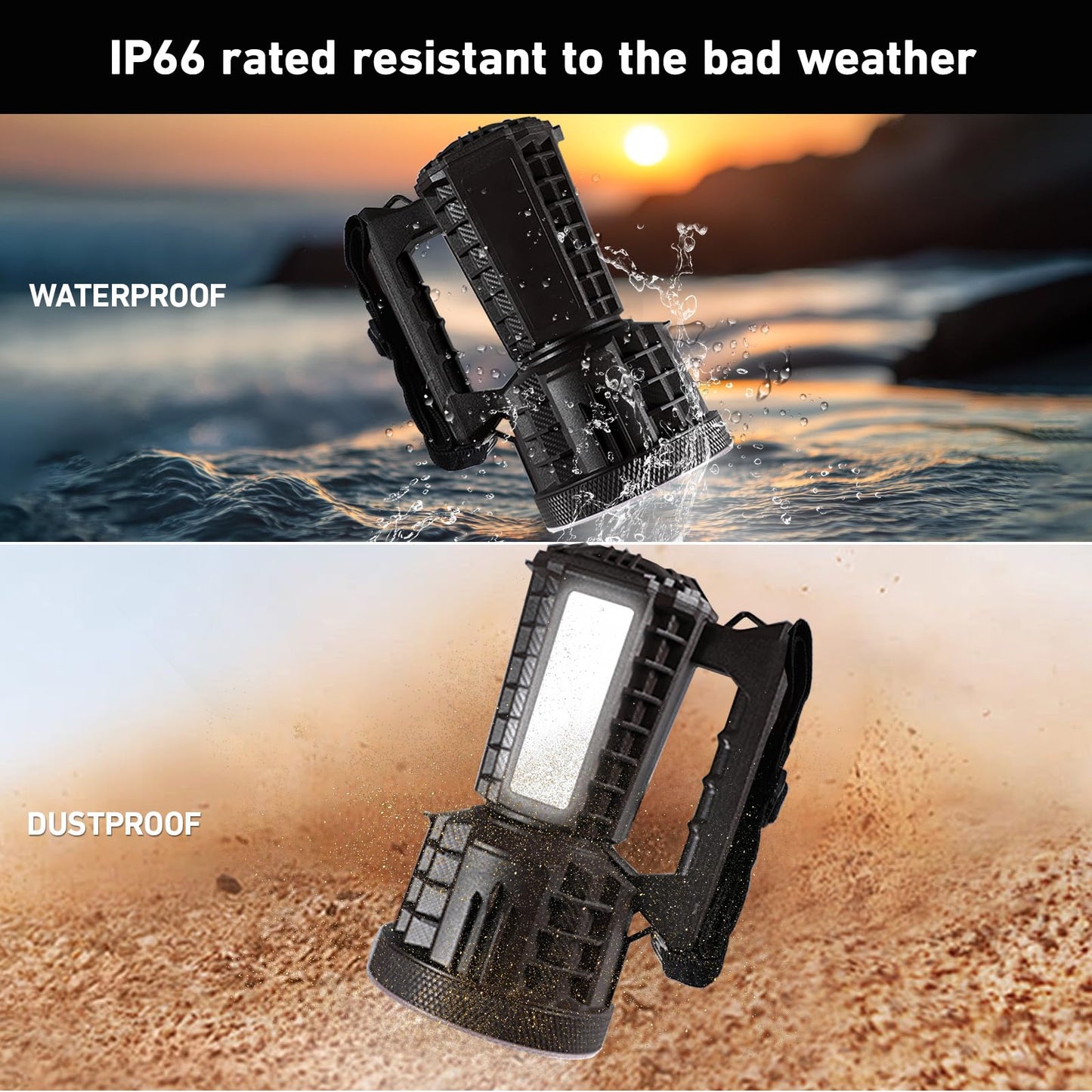 VAVOFO 2000LM Rechargeable LED Lantern, Camping Essentials Flashlight,Stepless Dimming, 10000mAh Power Bank, IP66 Waterproof, Long Running Spot Light for Hurricane, Power Outages, Hiking