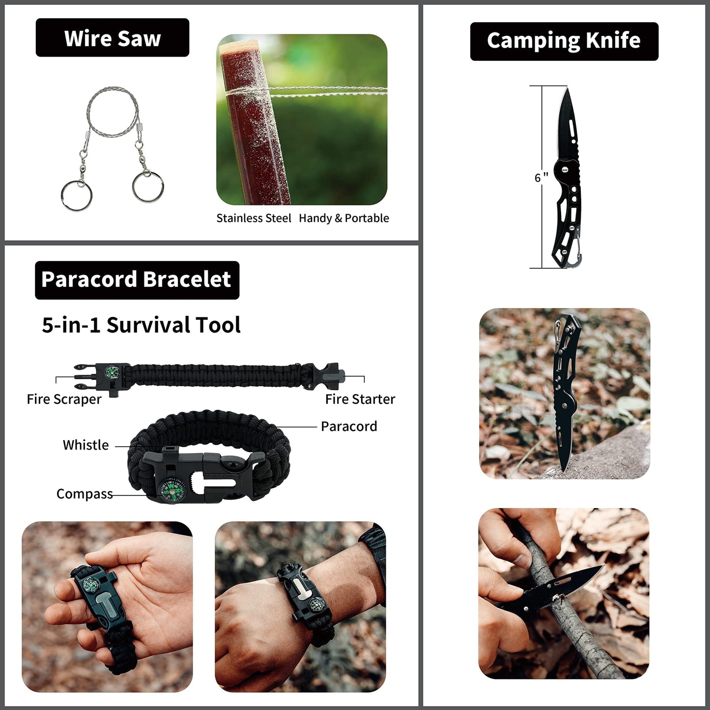 RHINO RESCUE Survival First Aid Kit, Emergency Kit Molle Pouch IFAK Medical Kit for Vehicles Car Camping Backpacking Hiking Hunting Black
