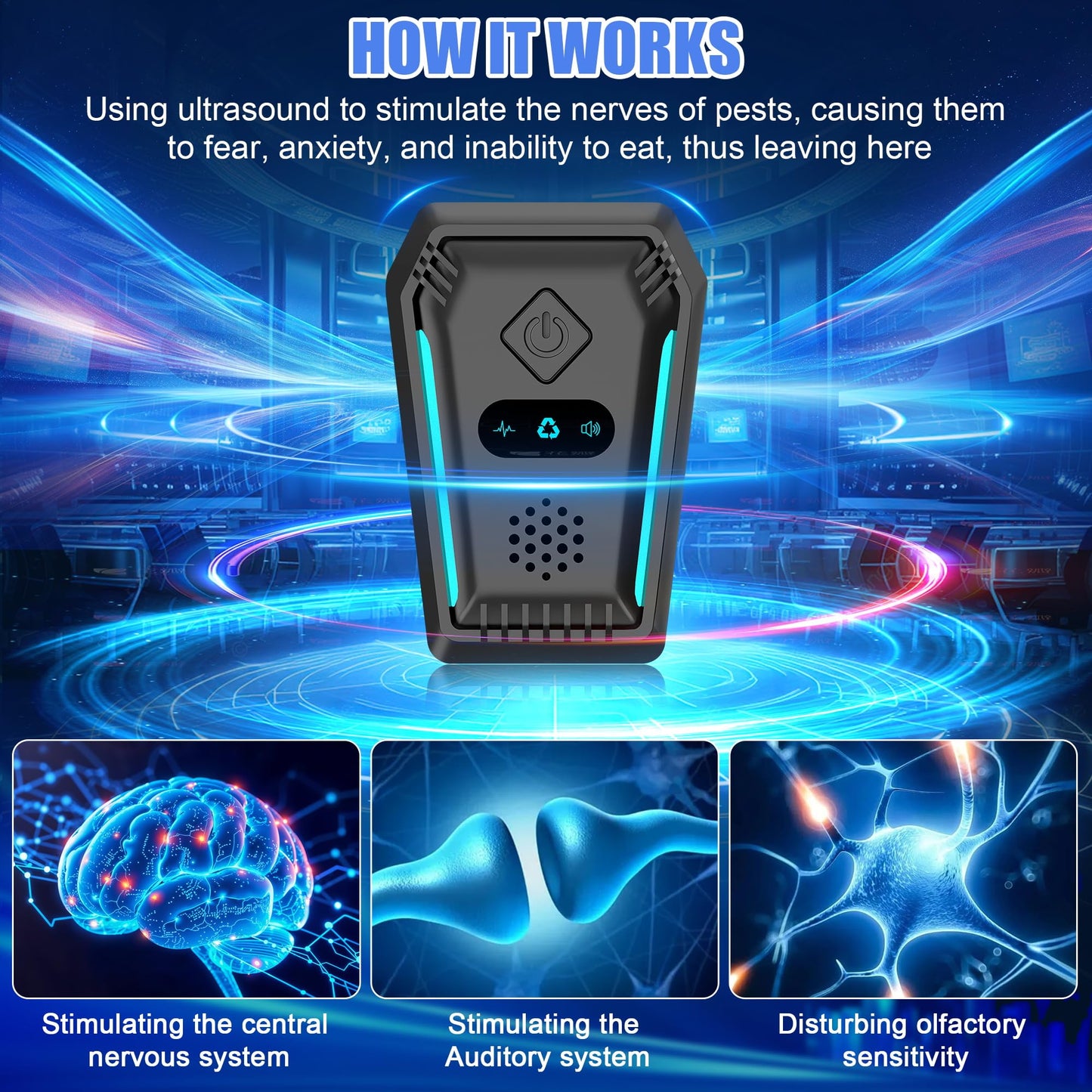 Ultrasonic Mouse & Pest Indoor Repeller - Stronger Driving Force, Repellent for Mice, Rats, Rodent, Roaches, Ants, Spiders, Bugs, Plug-in Control Device, 3 Mode Switching (6 Pack)