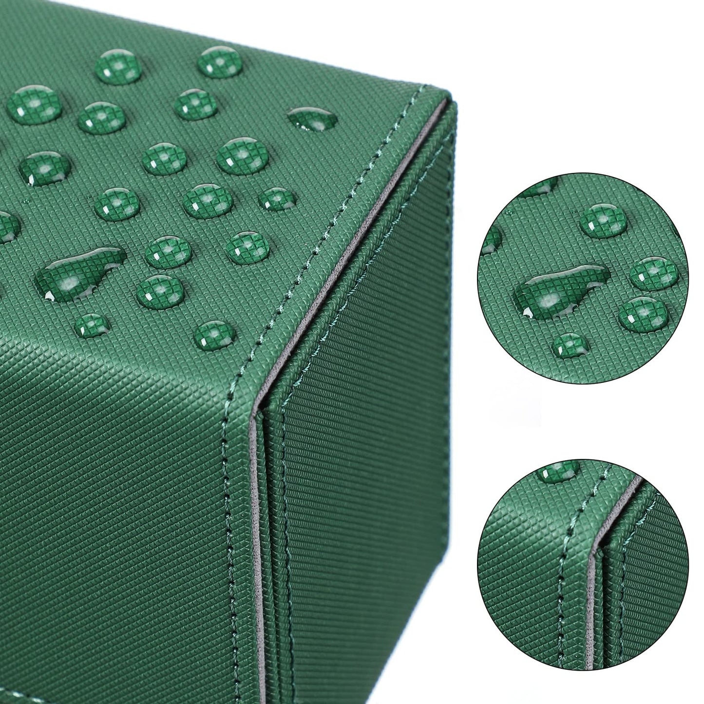 Yookeer 4 Pieces Leather Deck Card Boxes Cards Deck Game Box for Collectible Playing Card Box Compatible with MTG Commander(Black and Red, Green, Blue, Red,Vertical)