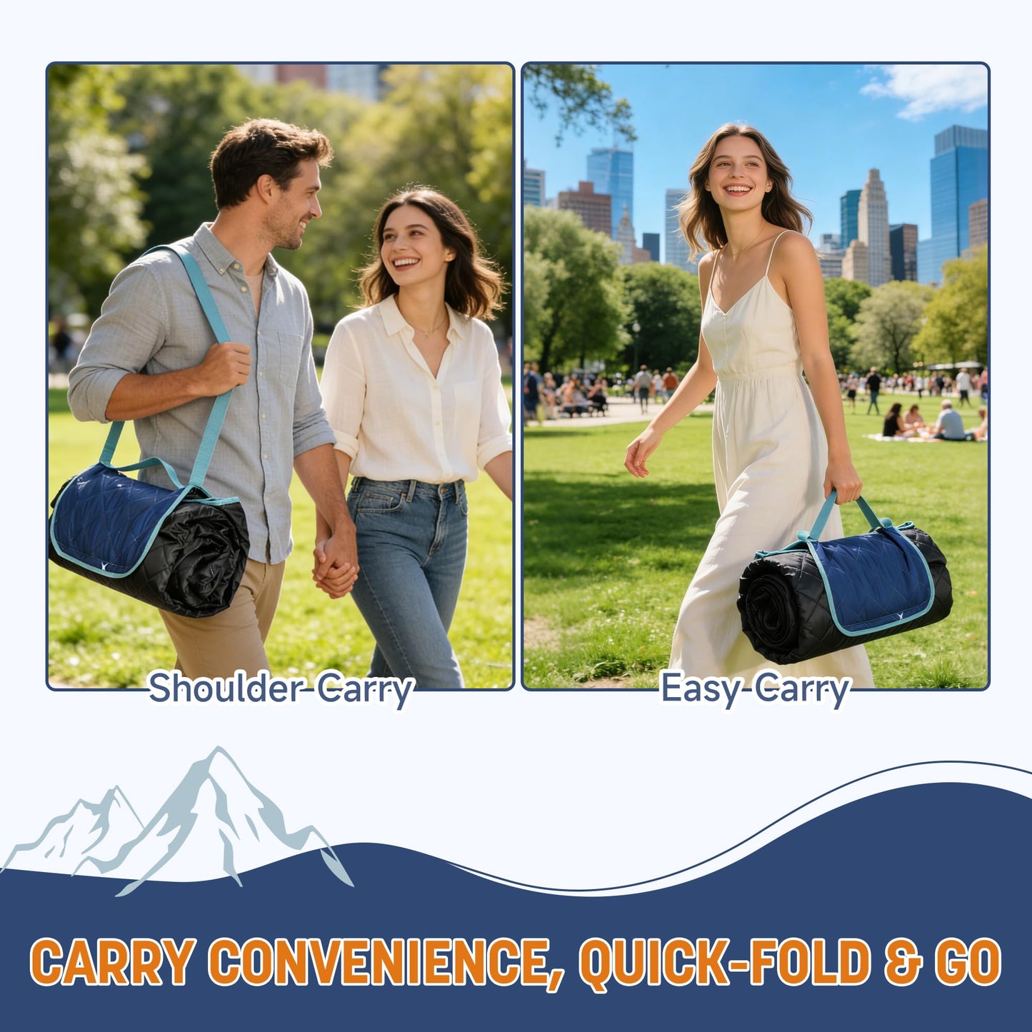 Catalonia Extra Large Waterproof Picnic Blanket 70" x 80", Foldable Beach & Camping Mat for Park Patio Lawn Garden Grass Ground Concert & Music Festival, Ideal Outdoor Accessory Gift