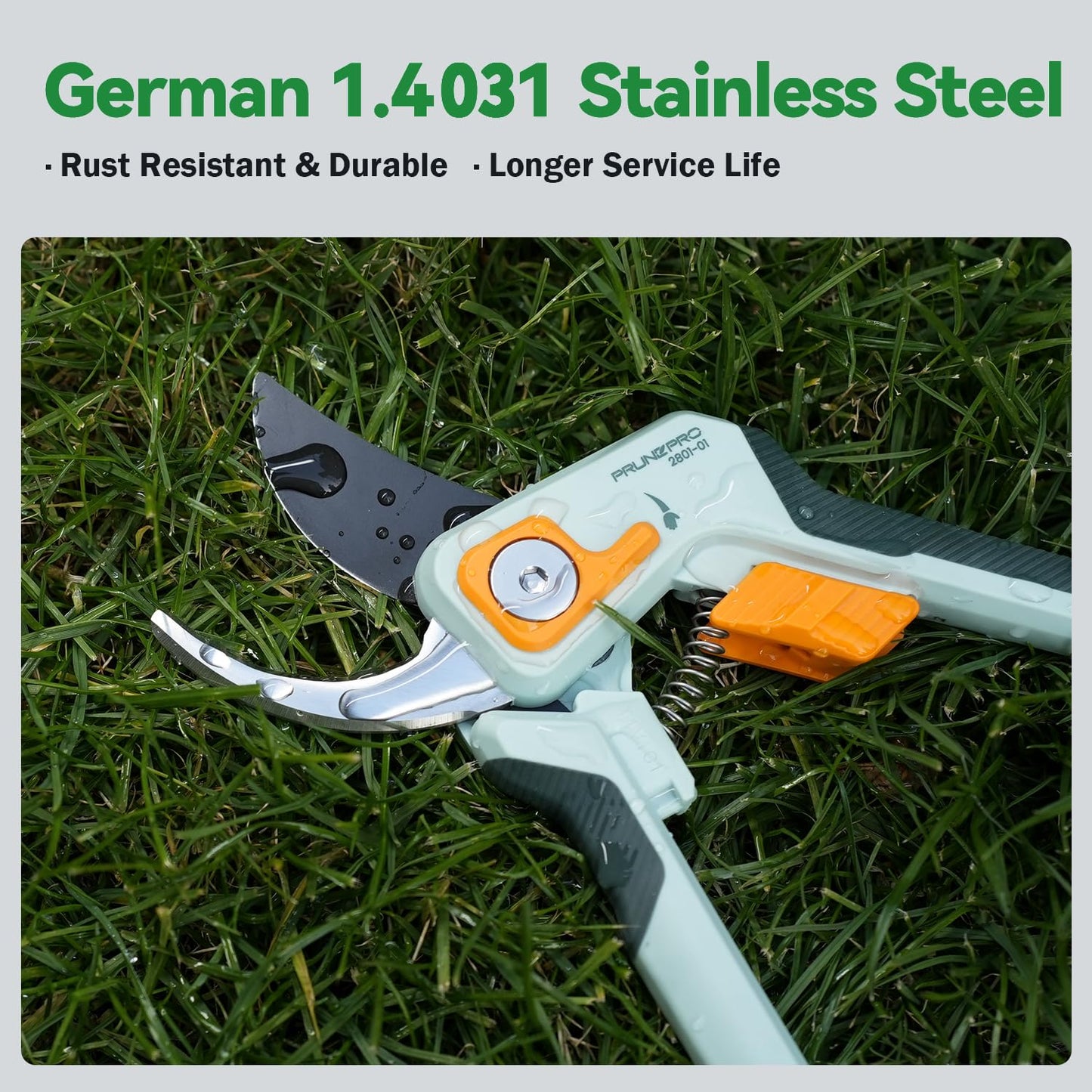 PrunePro Pruning Shears Gardening Scissors Set Professional Hand Pruner Sharp Stainless Steel Blade Garden Scissors Plant Flower Garden Clipper