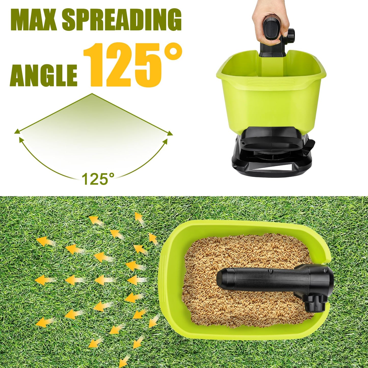 Philophca Salt Spreader for Ryobi 18V Battery, Seed Spreader Handheld Fertilizer Spreader Power Spreader Available Year-Round, Grass Seeds, Rock Salt, 3.7L Large Capacity Hopper(Tool Only)