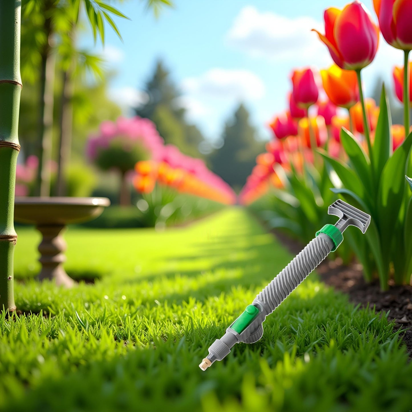 Pxiryanlow Handheld Green Plastic Garden Pump Sprayer - High Pressure Air Pump Manual Sprayer with Adjustable Nozzle - Lawn & Garden Sprayer