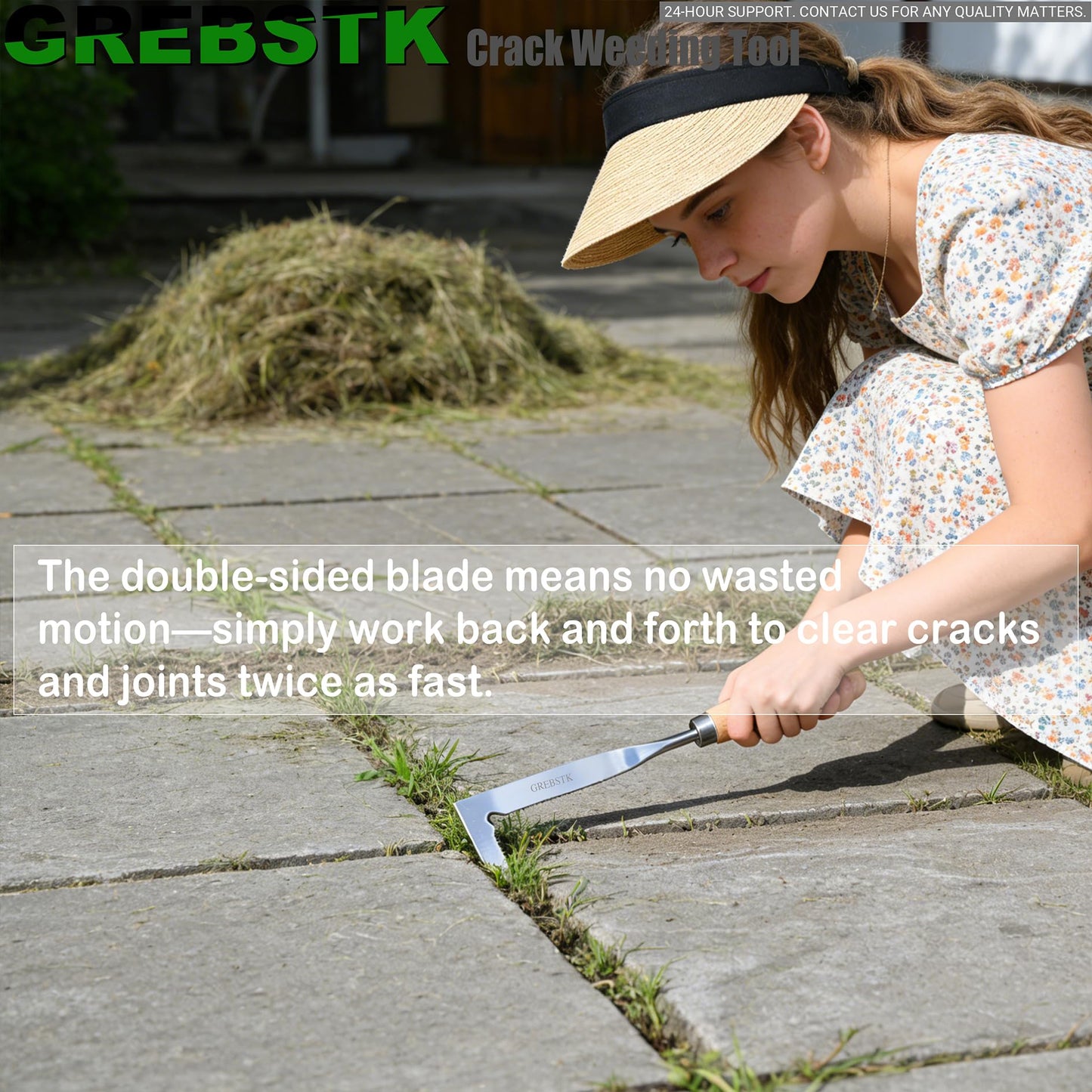GREBSTK Crack Weeder Crevice Weeding Tool Stainless Steel Manual Weeder Gardening Tool