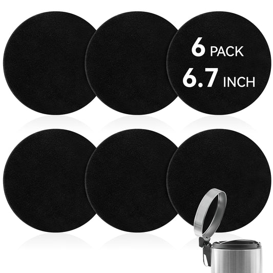 6 Pack Charcoal Filters for Compost Bucket, 6.7 Inch Compost Filters for Countertop Bin, Activated Carbon Replacement Filters for Kitchen Compost Bins, Home Bucket Compost Bin Refill, Round