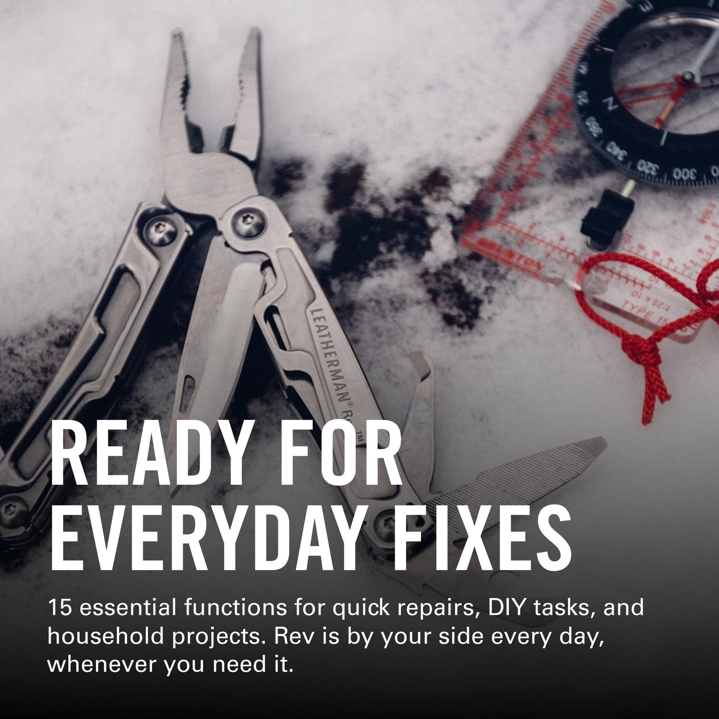 LEATHERMAN, Rev Pocket Size Multitool with Package Opener and Screwdrivers, Stainless Steel