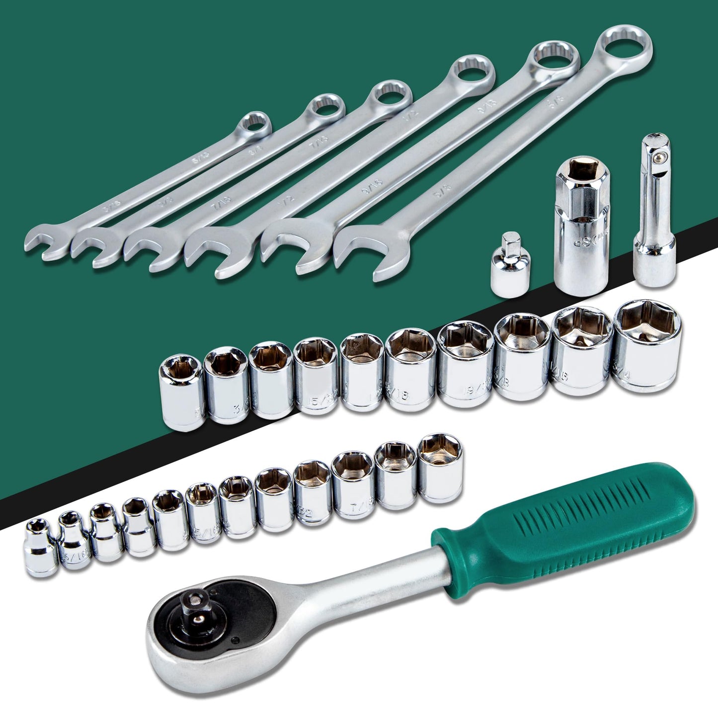 CARTMAN 238-Piece Tool Set with Socket Wrench & Auto Repair Tools Mixed General Household Hand Tool Kit, Green Plastic Toolbox Storage Case Comprehensive DIY, Home & Car Maintenance