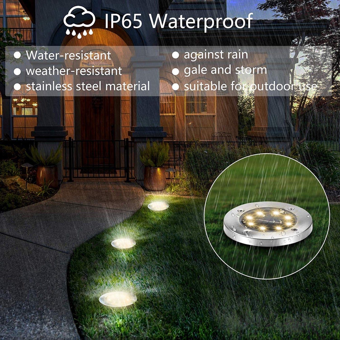 ZGWJ Solar Ground Lights,16 Pack Waterproof Solar Garden Lights, Upgraded Outdoor Garden Waterproof Bright in-Ground Lighting, Landscape Lighting for Pathway,Yard,Deck,Lawn,Patio,Walkway Warm White