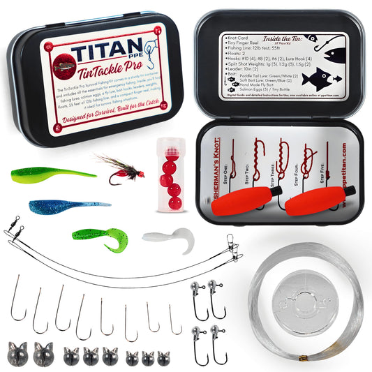TinTackle Pro – Compact Survival Fishing Kit with Mini Finger Reel | Ultralight Emergency Fishing Gear for Camping, Hiking & Outdoor Survival