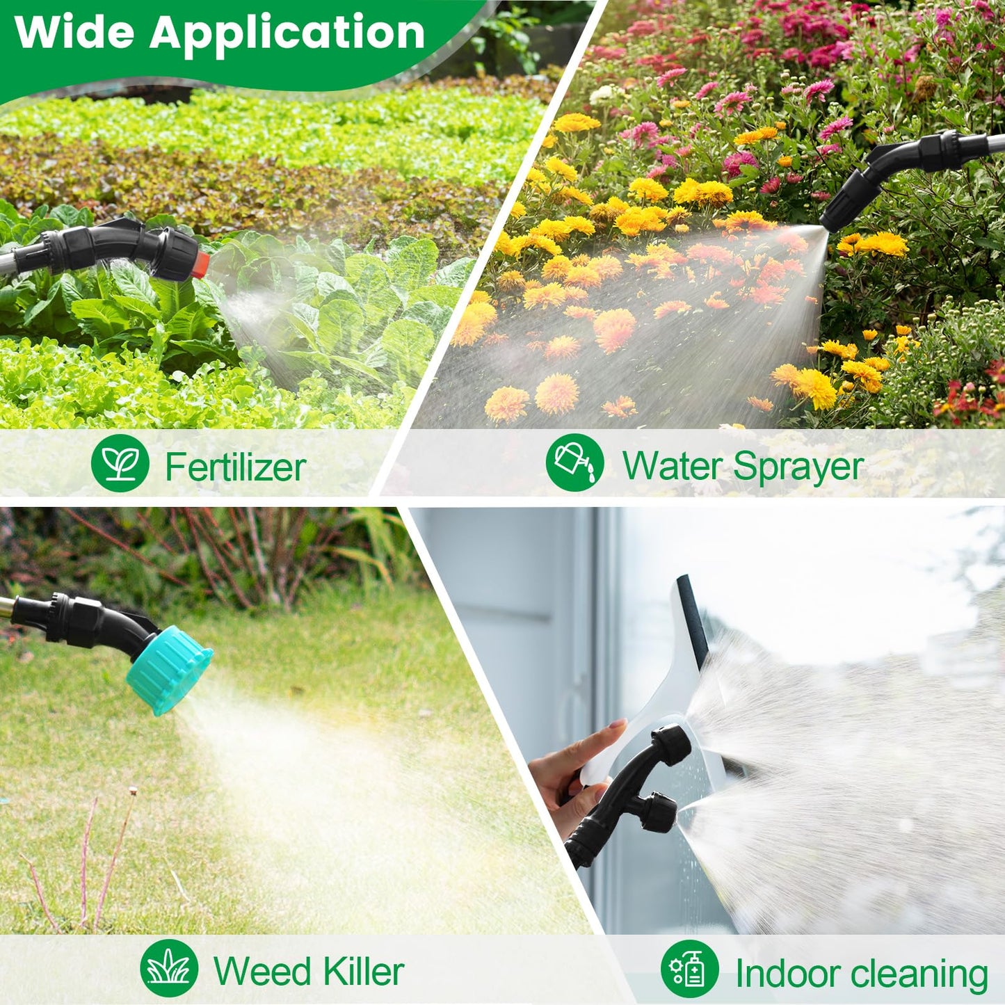 Battery Powered Sprayer 2 Gallon, 2026 Upgrade Electric Sprayer with 3 Adjustable Speed, Battery Indicator, 4 Mist Nozzles, Rechargeable Retractable Wand with Adjustable Shoulder Strap for Lawn Garden