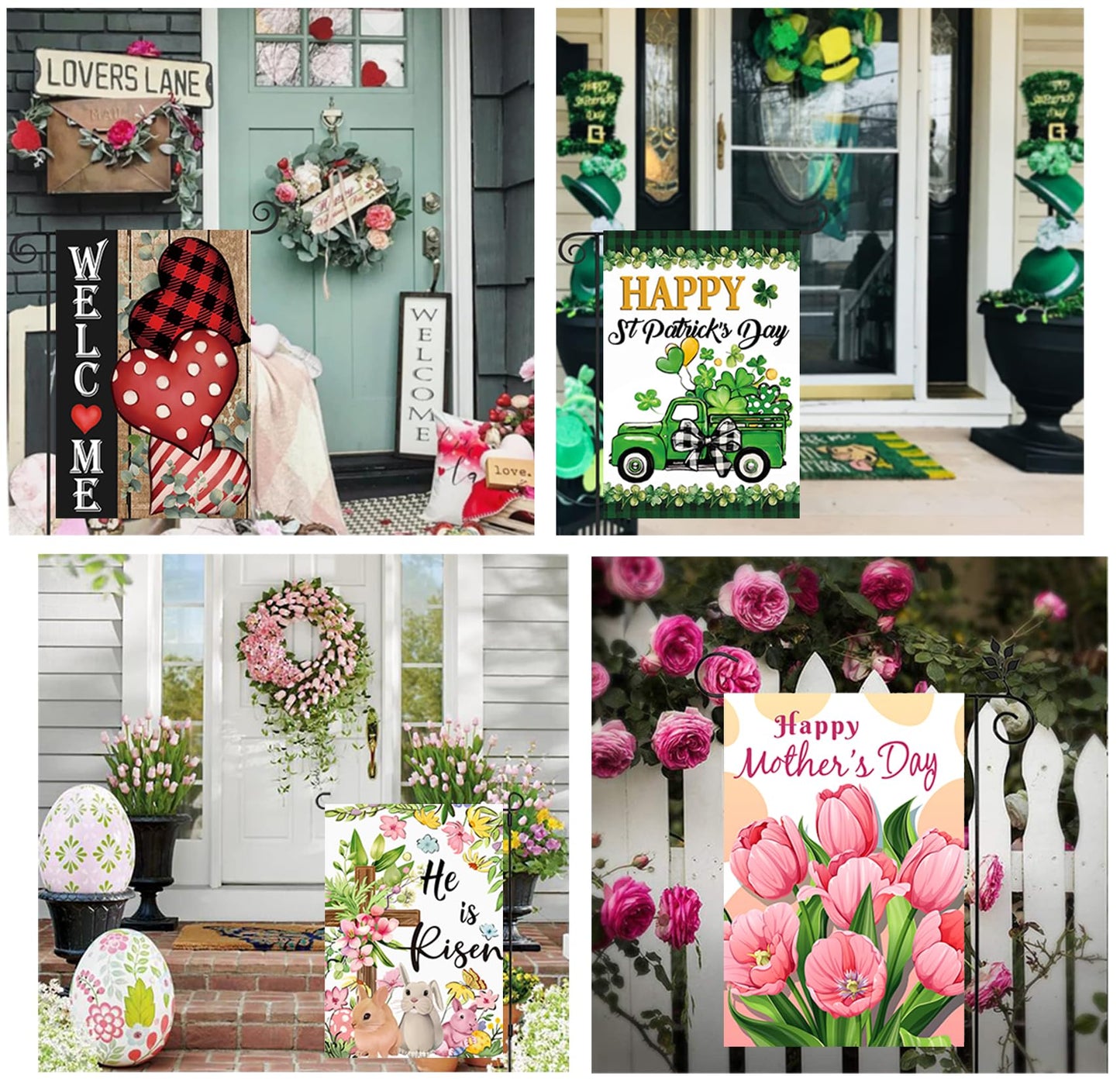 20 Pack Seasonal Garden Flags Set Double Sided 12x18 Inch Small Yard Flags, Holiday Seasonal Garden Flag for Outside Decoration for All Year Round