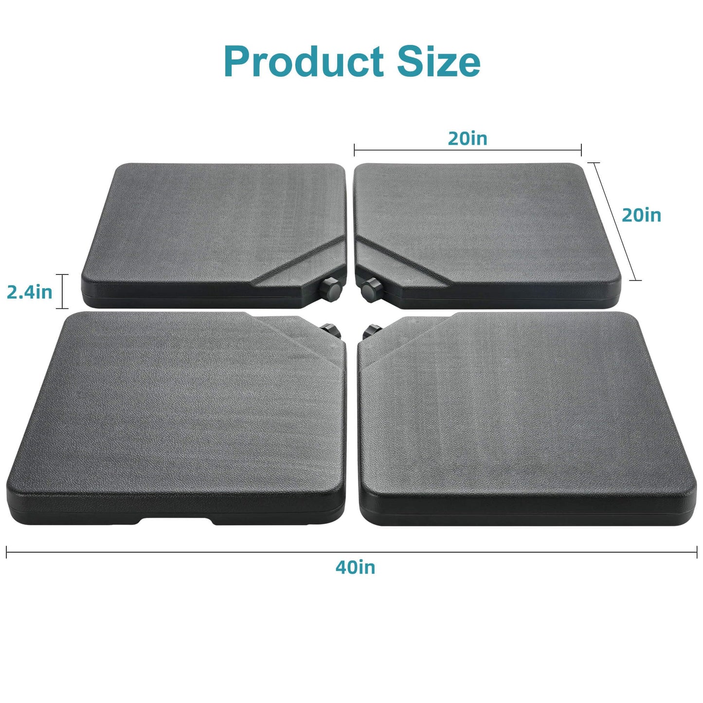 FLAME&SHADE 256lb 4 Pieces Base Stand Weight Set for Outdoor Patio Cantilever Offset Umbrella, Black
