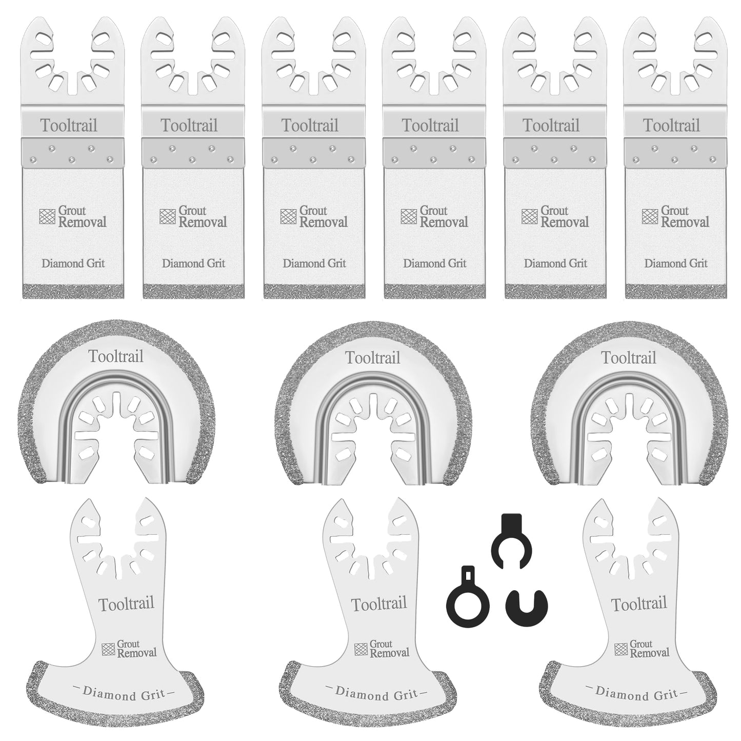 12 PCS Diamond Saw Blades for Oscillating Tool, Grout Removal Blade,Professional Multi Tool Blades Kit for Grout, Cement,Fit Milwaukee, Dewalt, Bosch, Ryobi