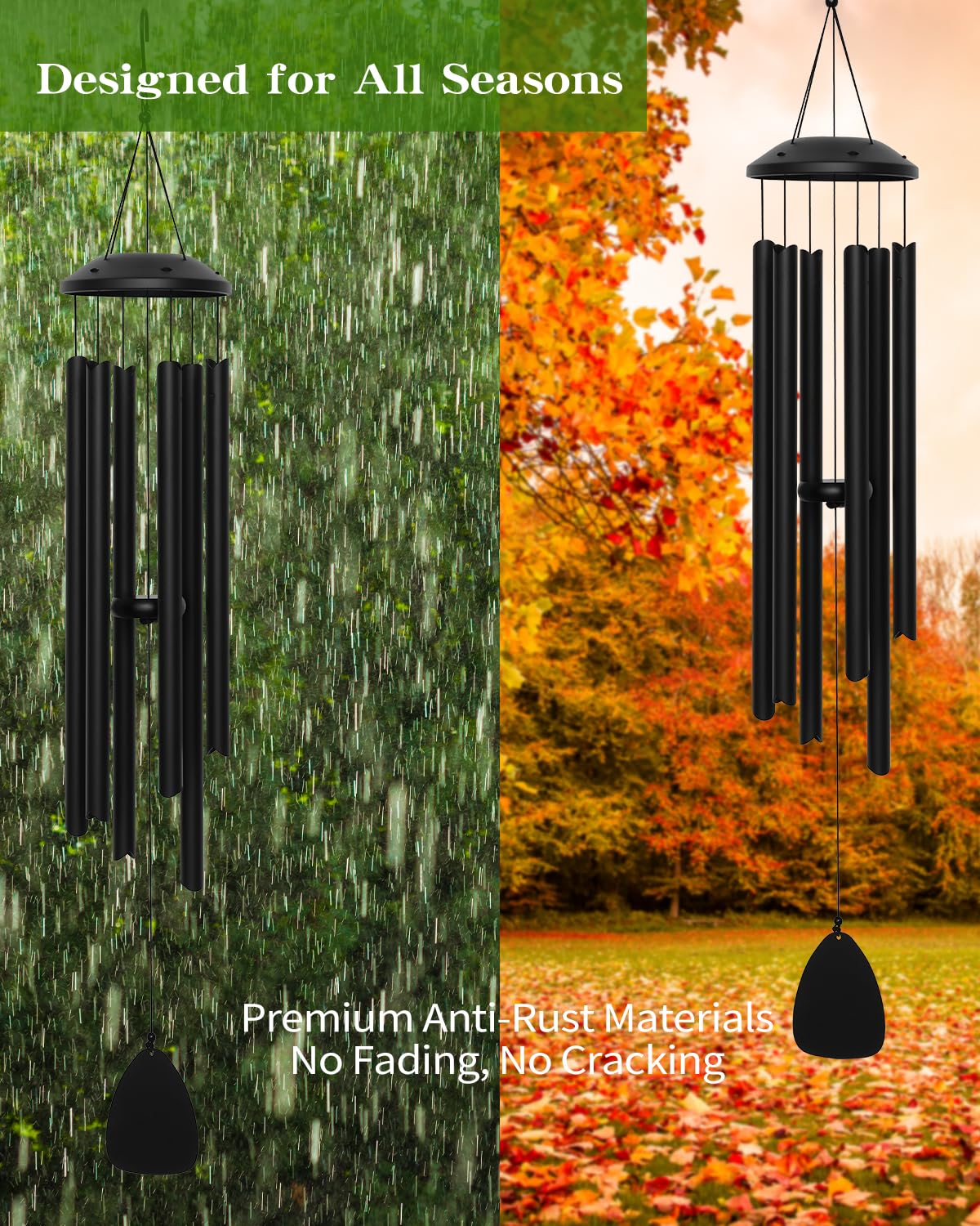 48" Wind Chimes for Indoor and Outdoor, Deep Bass Tone and Professional Tuned Aluminum Wind Chimes for Patio Garden Memorial, Sympathy Gift for Loss of Loved One, Housewarming Gift