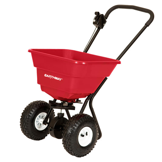 EarthWay 2050P 80lb Broadcast Spreader, Lawn Aerator, Fertilizer Spreader, 80lb Capacity, Pre-Assembled, with Rustproof Poly Hopper and Adjustable Drop Rate for Lawn Care & Seed Spreading