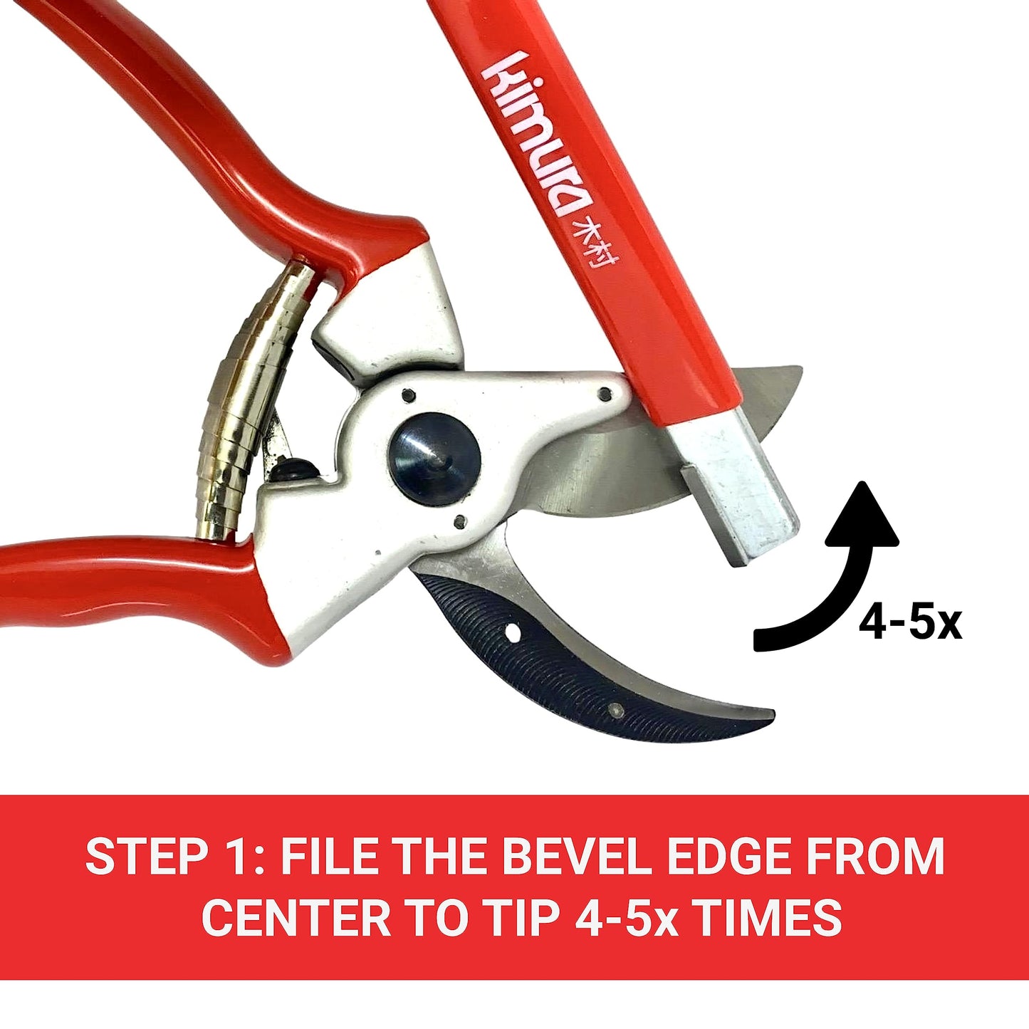 Kimura® 5” Pro Garden Tool Blade Sharpener - Premium Carbide Sharpener, Multipurpose Usage, Ideal for Pruners, Loppers, Garden Shears, Knives, Scissors & Hatchets, Ergonomic Non-Slip Vinyl Grip