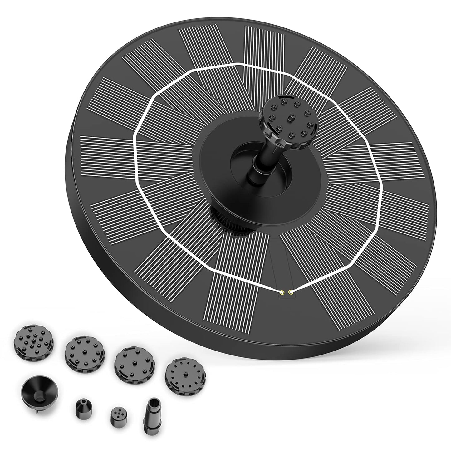 AISITIN 3.5W Solar Bird Bath Fountain Pump, Solar Fountain Pump for Bird Bath with 6 Nozzles, Solar Powered Water Fountain Pump for Garden, Ponds, Pool, Fish Tank, Aquarium and Outdoor, Black