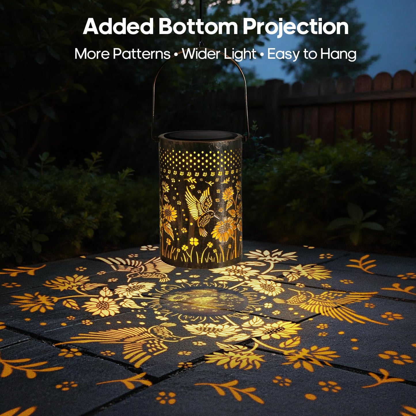 Solar Lanterns Outdoor Waterproof Mother’s Day Gifts Hummingbird Sunflower Garden Decor, Best Gifts for Mom Women Grandma, Hanging Metal Lantern Lights for Patio, Pathway, Yard, Landscape, Lawn