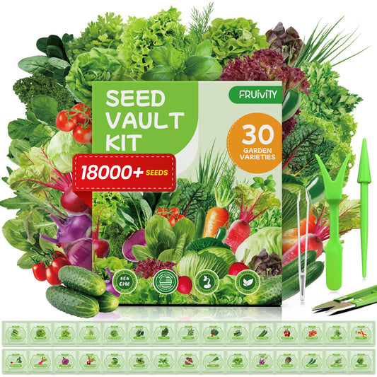Fruivity 30 Heirloom Seeds Variety Pack - 18500+ Seeds for Planting Vegetables, Home Garden Seeds for Hydroponic, Indoor and Outdoor, Unique Gift for Mother, Women, Mom, Friend, Her