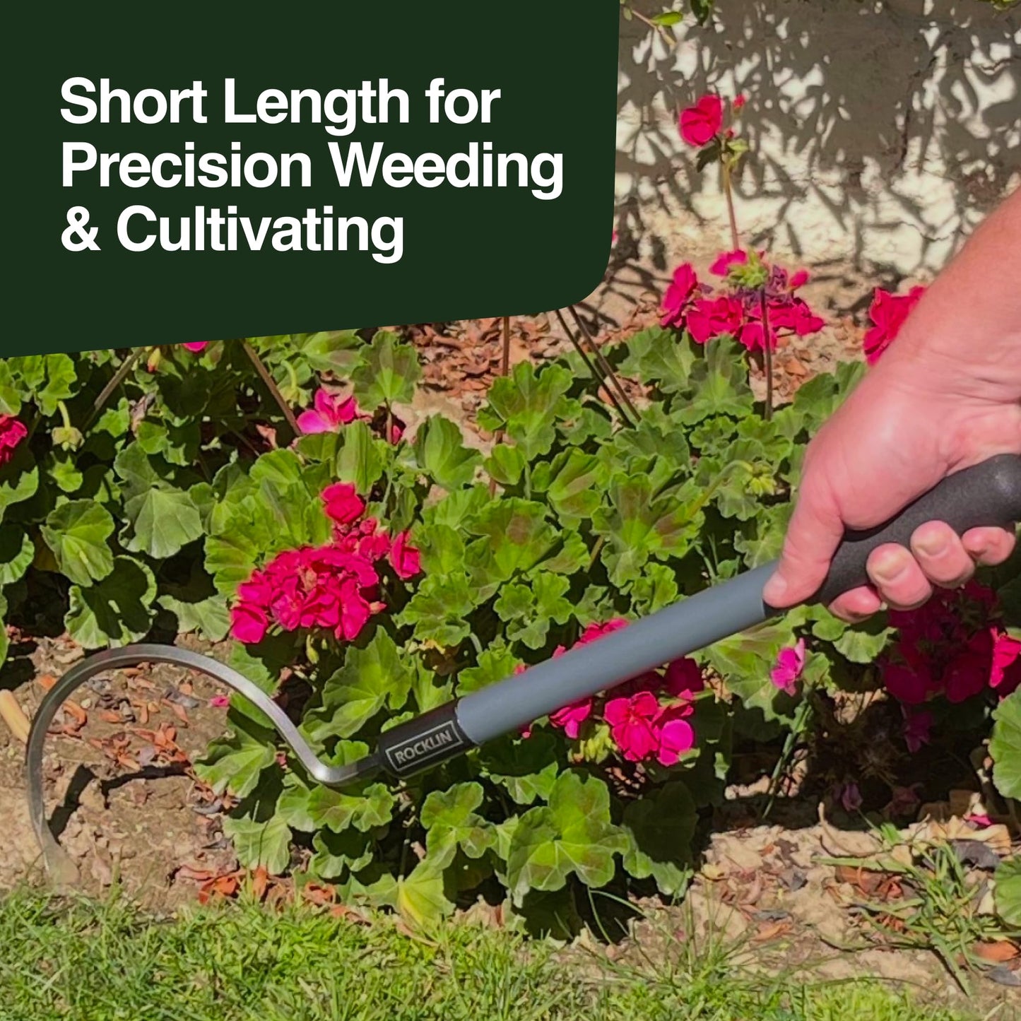 Rocklin Industry Cobra Hook 3-in-1 (24"/40"/57") Cultivator, Heavy-Duty Garden Hand Tool for Weeding, Digging & Soil Loosening – Three Lengths, Stainless Steel Blade, Ergonomic Grip