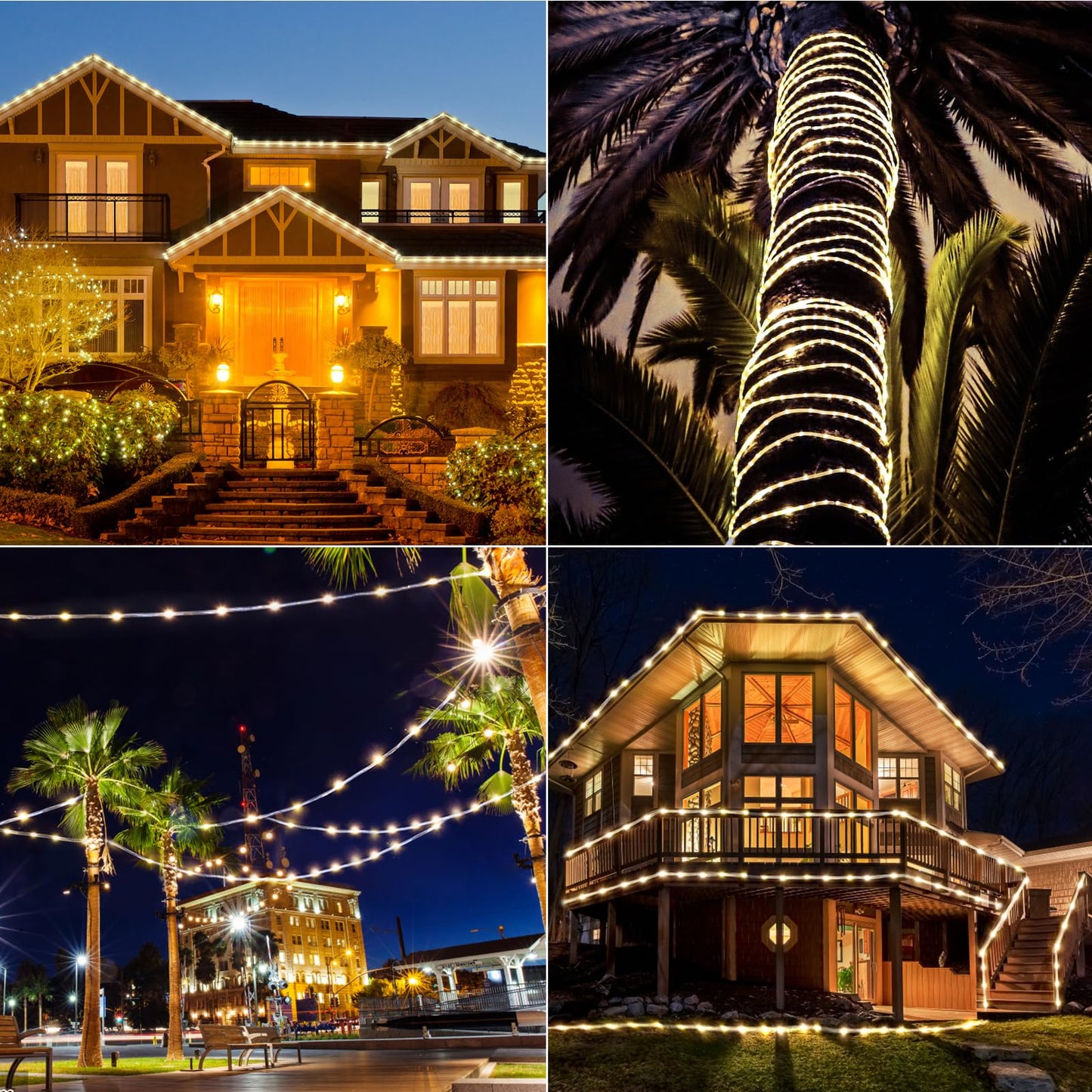 WIND STAR Solar Rope Lights Outdoor, 72FT 200 LED Solar Powered Tube String Lights Decorative with Remote, 8 Modes IP67 Waterproof, for Yard Garden Fence Party Camping Wedding, Warm White
