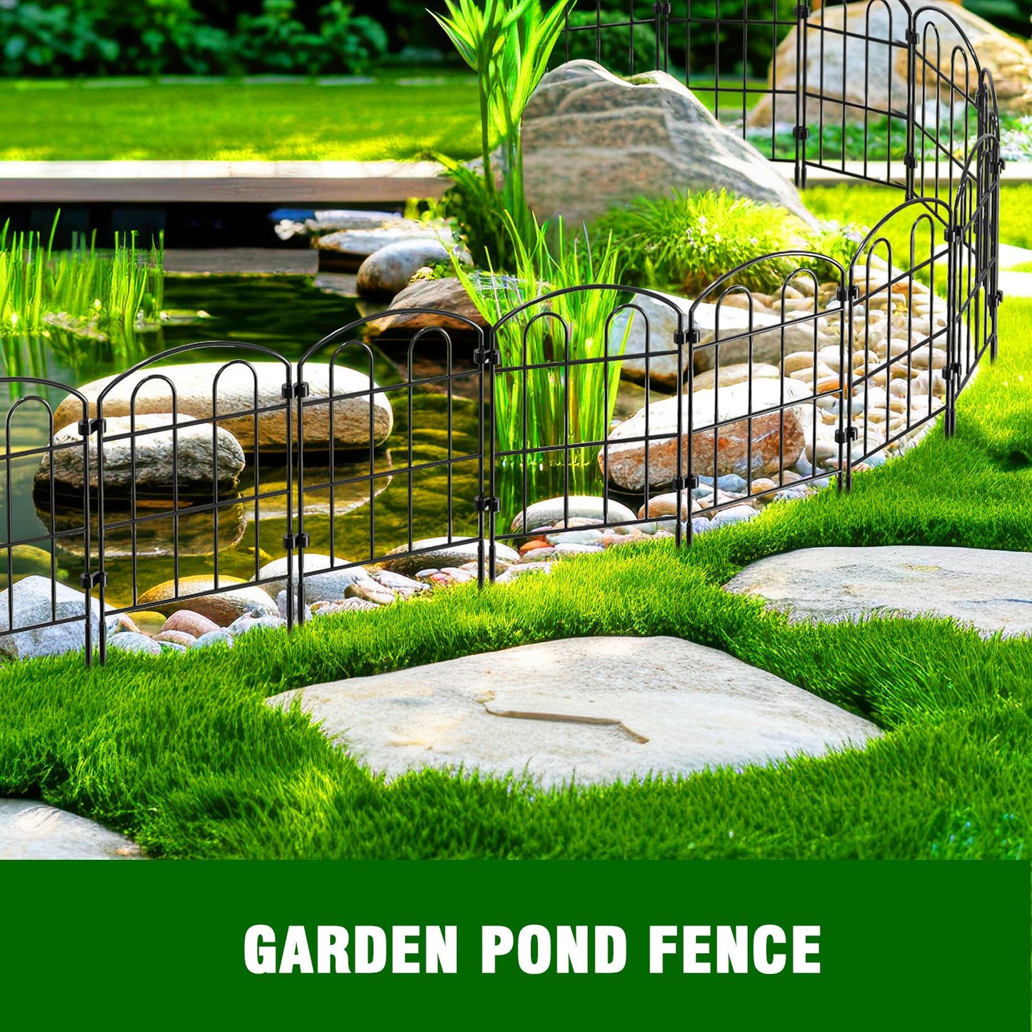 CADUKE 28 Pack Garden Fence Border, 24in(H) x 30ft(L) Metal Garden Fence, Rustproof No Dig Landscape Fence Panels, Arched Wire Flower Bed Fence, Animal Barrier for Dog Rabbit Yard Patio