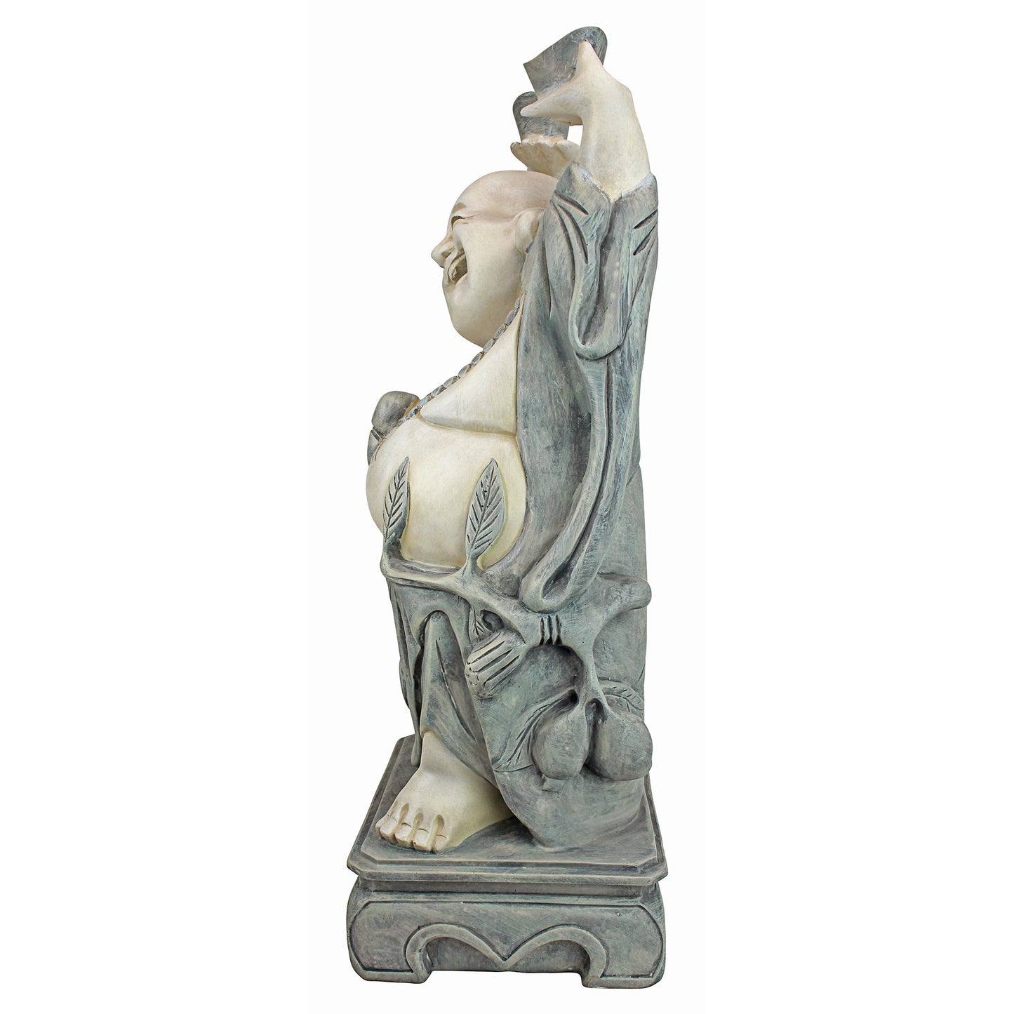 Design Toscano Jolly Hotei Laughing Man Asian Decor Indoor/Outdoor Garden Statue, 26 inches tall, Cast Stone Resin, Two Tone Stone Finish