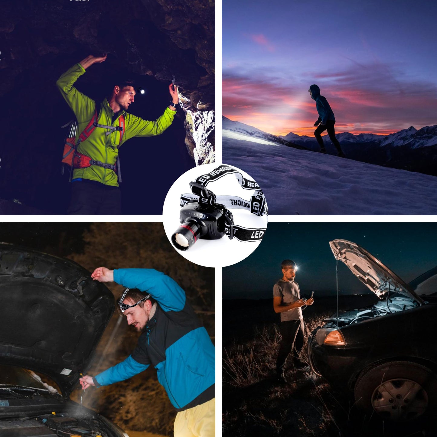 LIANXIN Car Roadside Emergency Kit, with Jumper Cables Automotive Kit,Car Safety Roadside Assistance Kit Headlamp,Tow Straps, Safety Hammers, Rainwear, Gloves.Black