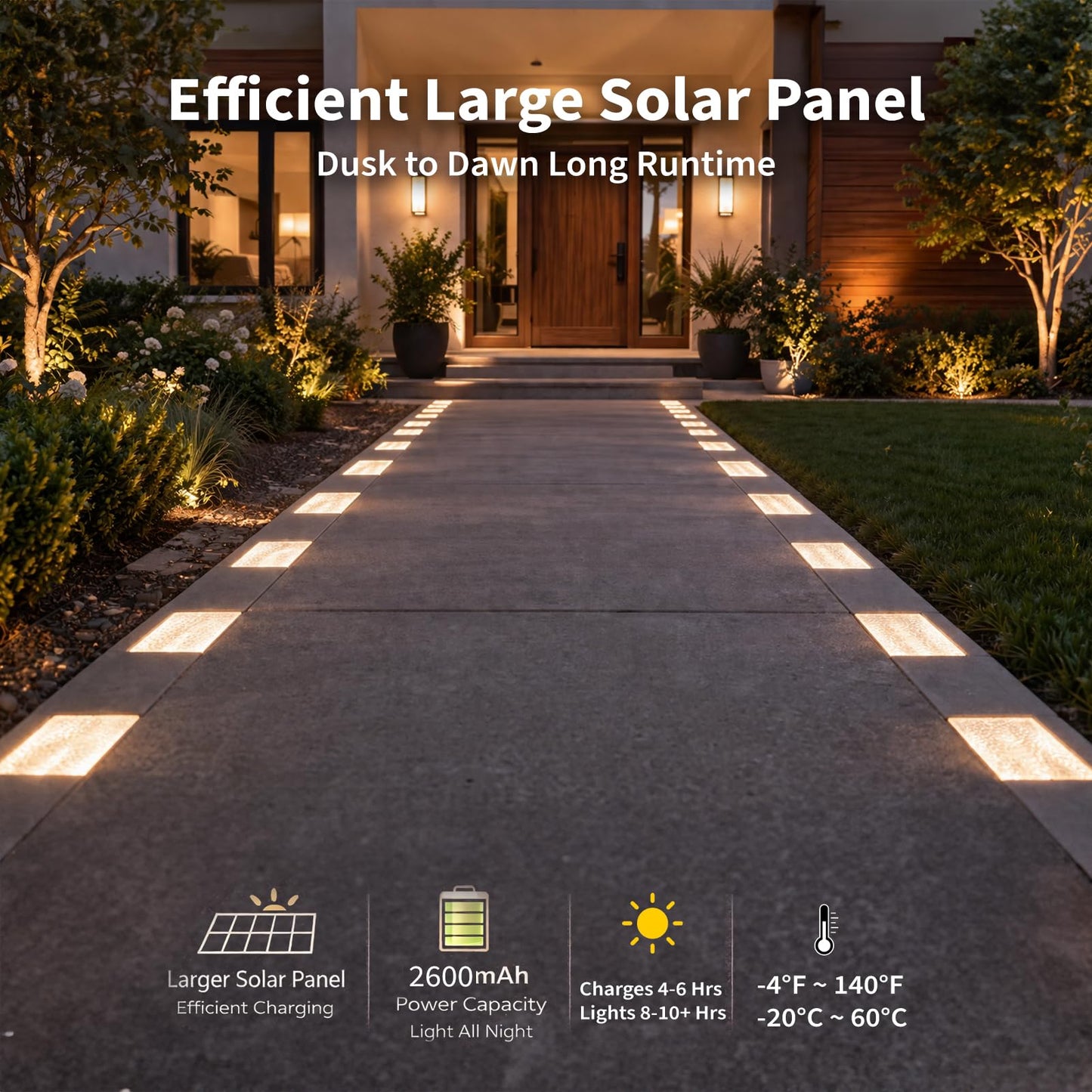 SHONELIGHTING Paver Lights, Solar Light Outdoor Waterproof, In-Ground Brick LED for Driveway & Pathway, Hardscape Pavers, Auto On/Off, Heavy Duty Warm White 3500K (6 Pack)