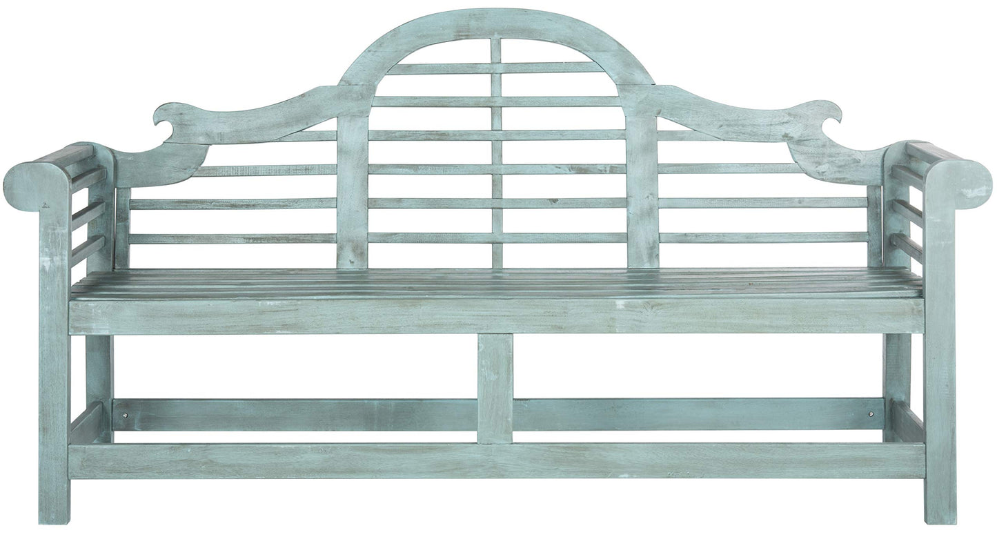 Safavieh Outdoor Collection Khara Bench, Beach House Blue