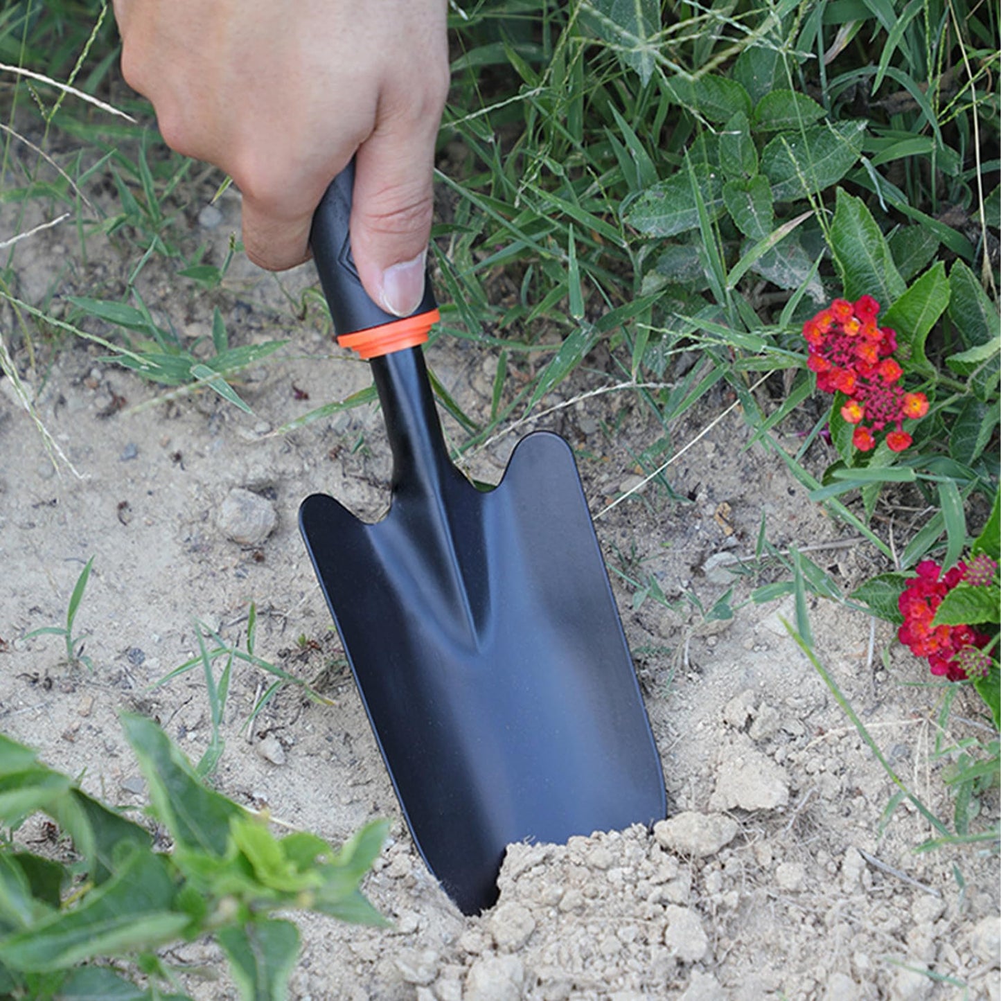 Garden Trowel Hand Shovel Heavy Duty Gardening Hand Trowel with Ergonomic Grip Rust Resistant Garden Tools Small Spade for Planting Transplanting, Weeding, Moving and Smoothing Soil-Gardening Gift