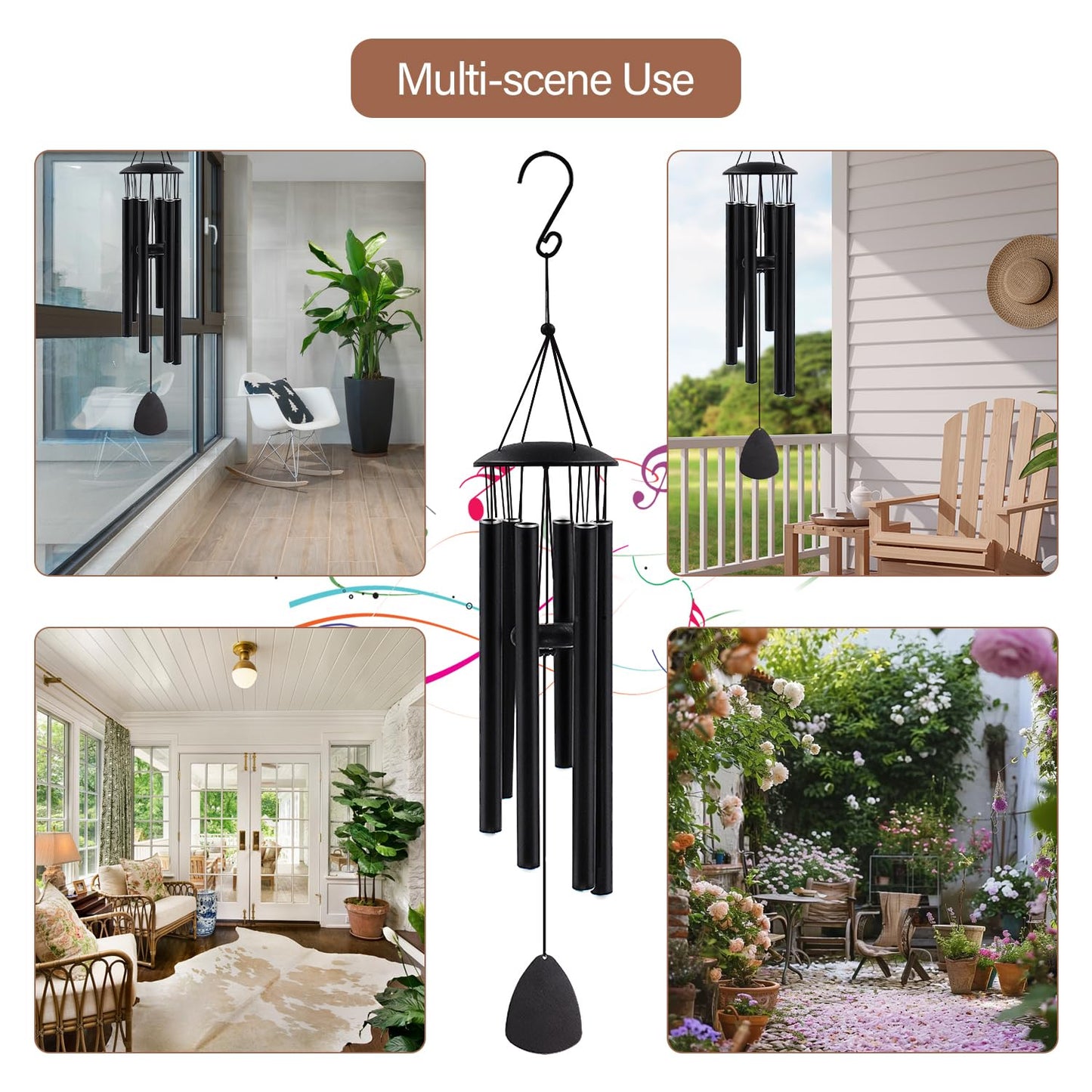 MFEESYOB Wind Chimes for Outside, 32" Outdoor Deep Tone Aluminum Wind Chime, Professionally Tuned E Major Pentatonic, Weather-Resistant Garden Decor, Memorial Gift for Mom