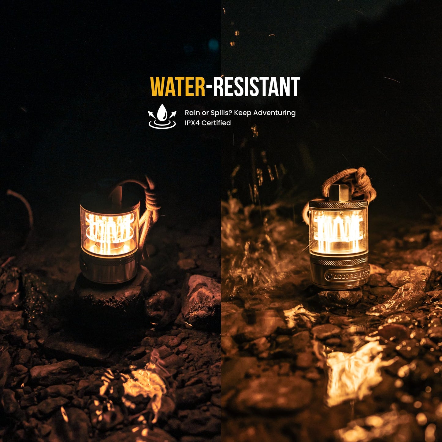 ZOOOBELIVES Vintage Aluminum Camping Lantern Light - Dimmable Warm Glow Lamp, Handcrafted Alloy, USB-C 72H Runtime, IPX4 Waterproof for Hiking, Backpacking & Glamping | LumiSummit