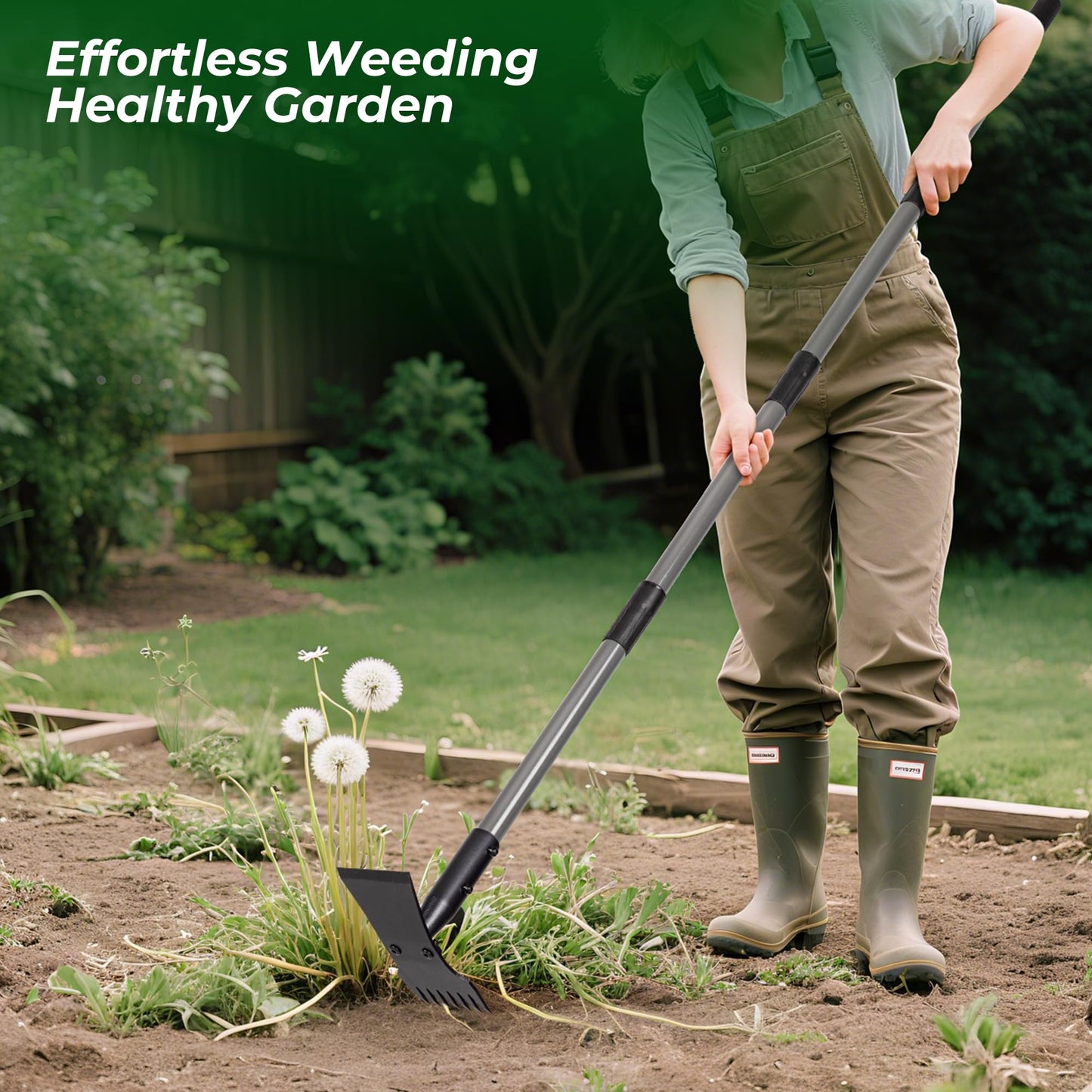 Walensee Garden Weeder Tool – Manual Weed Puller & Uprooting Weeding Tool with Weed Rake, Long Handle Grass Remover for Easy Weed Removal, Ideal Gardening Weeding Tool & Garden Hoe for Weeding