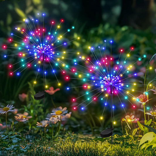 PEVOROS Garden Decor Solar Lights Outdoor,120LED Waterproof Colorful Solar Fairy Garden Lights for Outdoor Decoration,Yard, Patio, Porch,Flower Pot,Pathway,Christmas (2Pack)