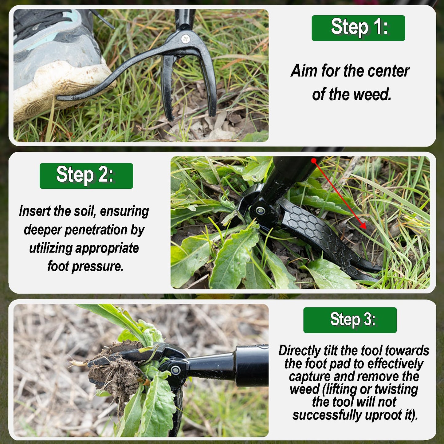 HWLANTU Stand Up Weed Puller Tool with 58" Adjustable Long Handle, 2 in 1 Heavy Duty Manual Weeder & Garden Hoe, 4-Claw Steel Head Weed Remover with Gloves for Yard Lawn Patio Flower Bed