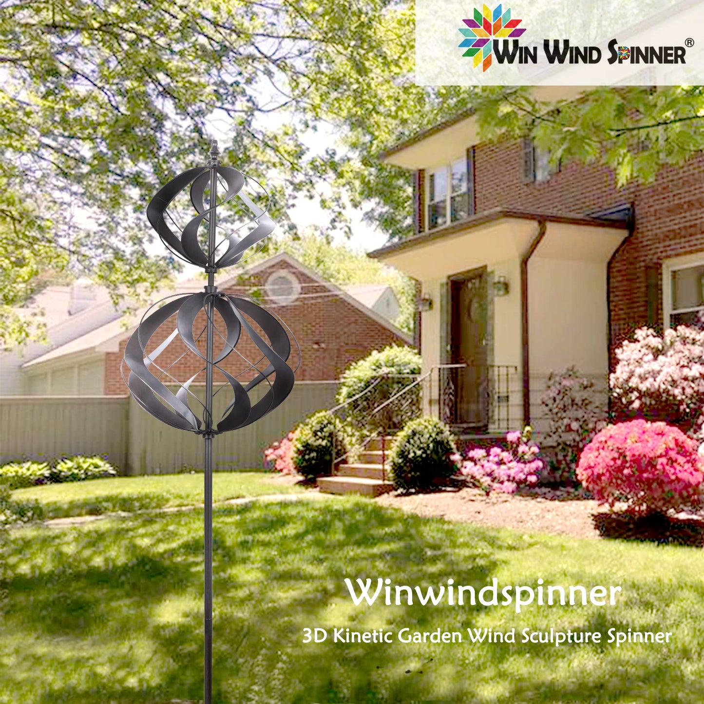 Winwindspinner Wind Spinners Outdoor Metal - Large Kinetic Wind Spinner for Yard Garden, Windmills Lawn Ornament Décor for Lawn Patio (Height 84")