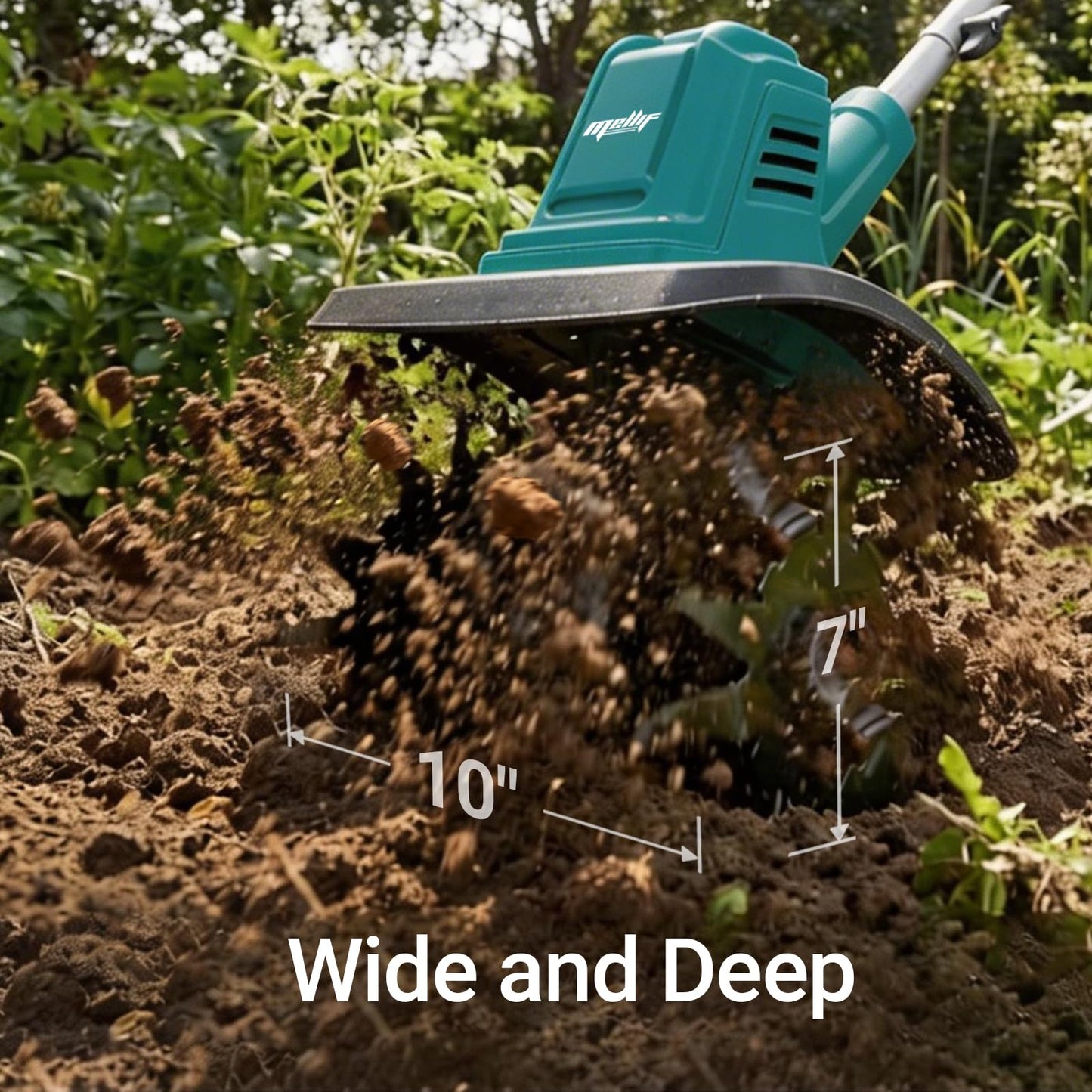 Brushless Cordless Tiller Cultivator Compatible with Makita 18V Battery (Tool Only), Electric Rototiller with 48 Steel Tines, 280RPM,10" Tilling Width,7" Depth Garden Tiller for Gardening/Soil Turning