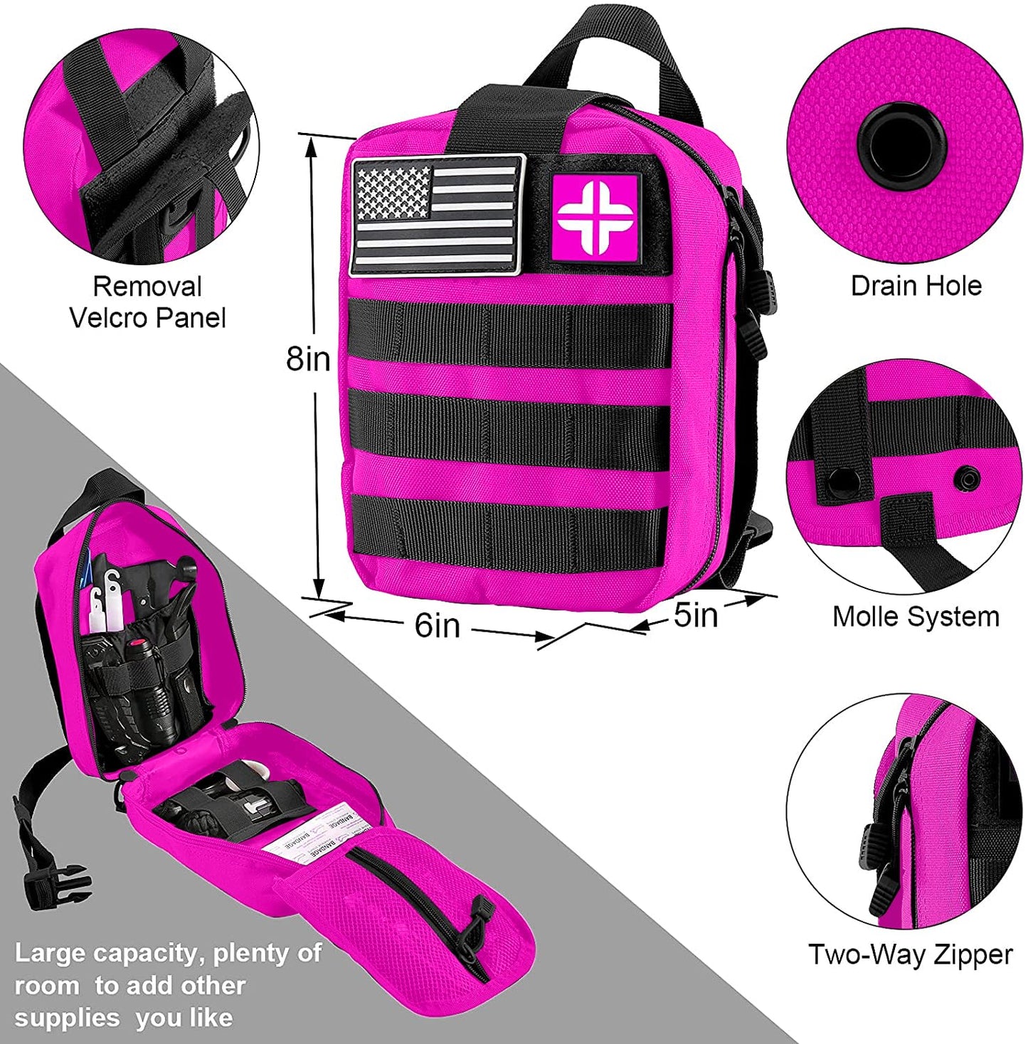 Survival Gear and Equipment with Molle Pouch, for Men Women Camping Outdoor Adventures