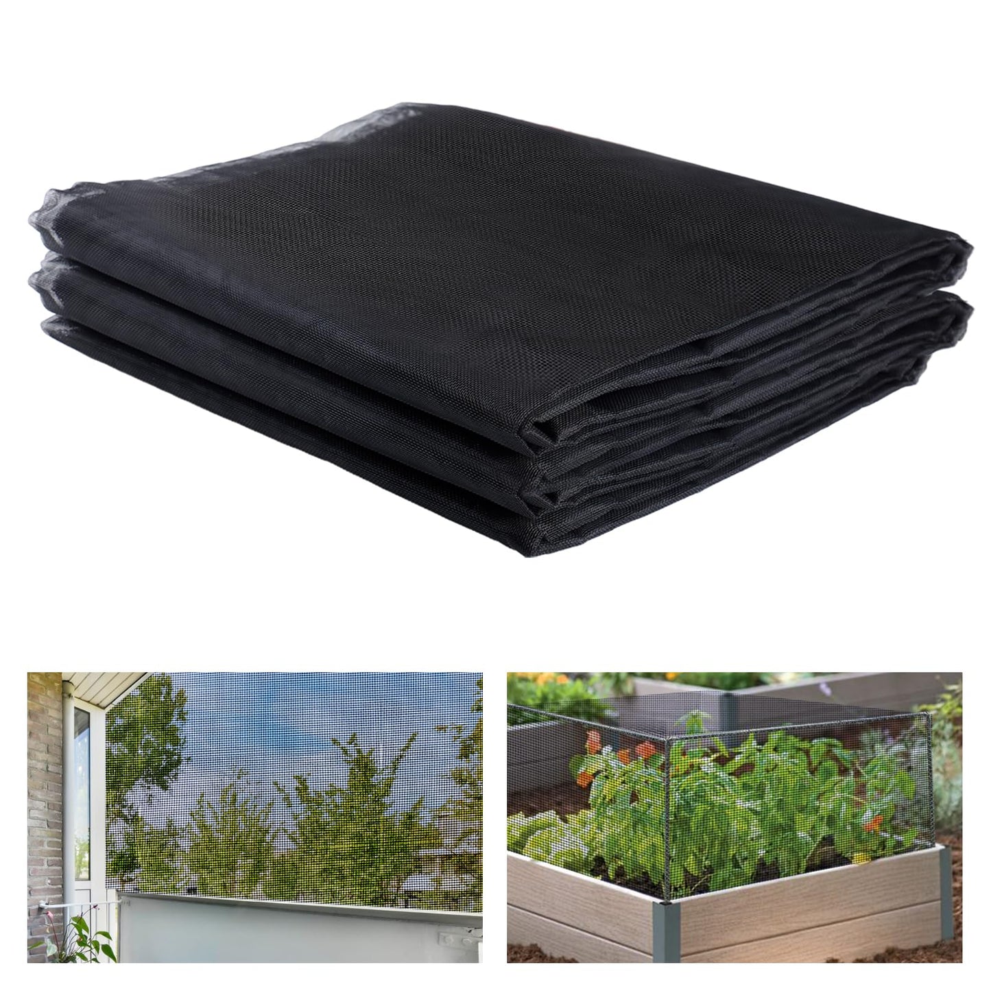 Stronger Garden Mesh Netting - 10 x 12 ft PP Nanocomposite Bird Net Barrier, Mosquito Netting Screen for Outdoor Plants Vegetables Patios Balconies Terraces, Shading Rate 33% (Black)