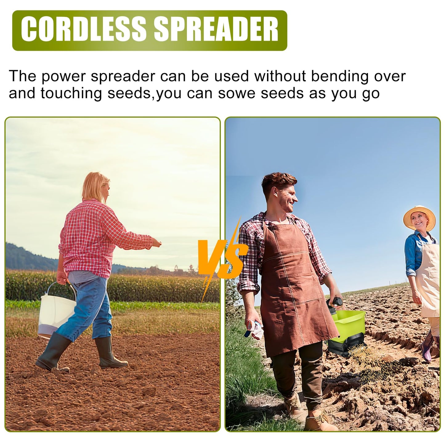 Philophca Salt Spreader for Ryobi 18V Battery, Seed Spreader Handheld Fertilizer Spreader Power Spreader Available Year-Round, Grass Seeds, Rock Salt, 3.7L Large Capacity Hopper(Tool Only)