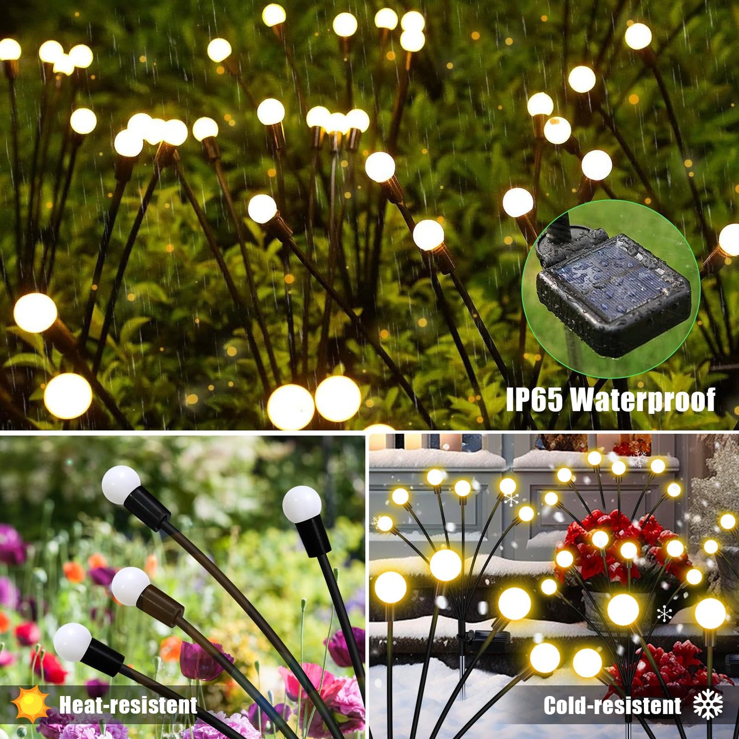 NBQQ Solar Garden Lights Outdoor, Waterproof Solar Powered Lights for Yard Pathway Patio, Swaying Lawn Decor as Gardening Gifts for Women Holiday(Warm White, 10 Pack)