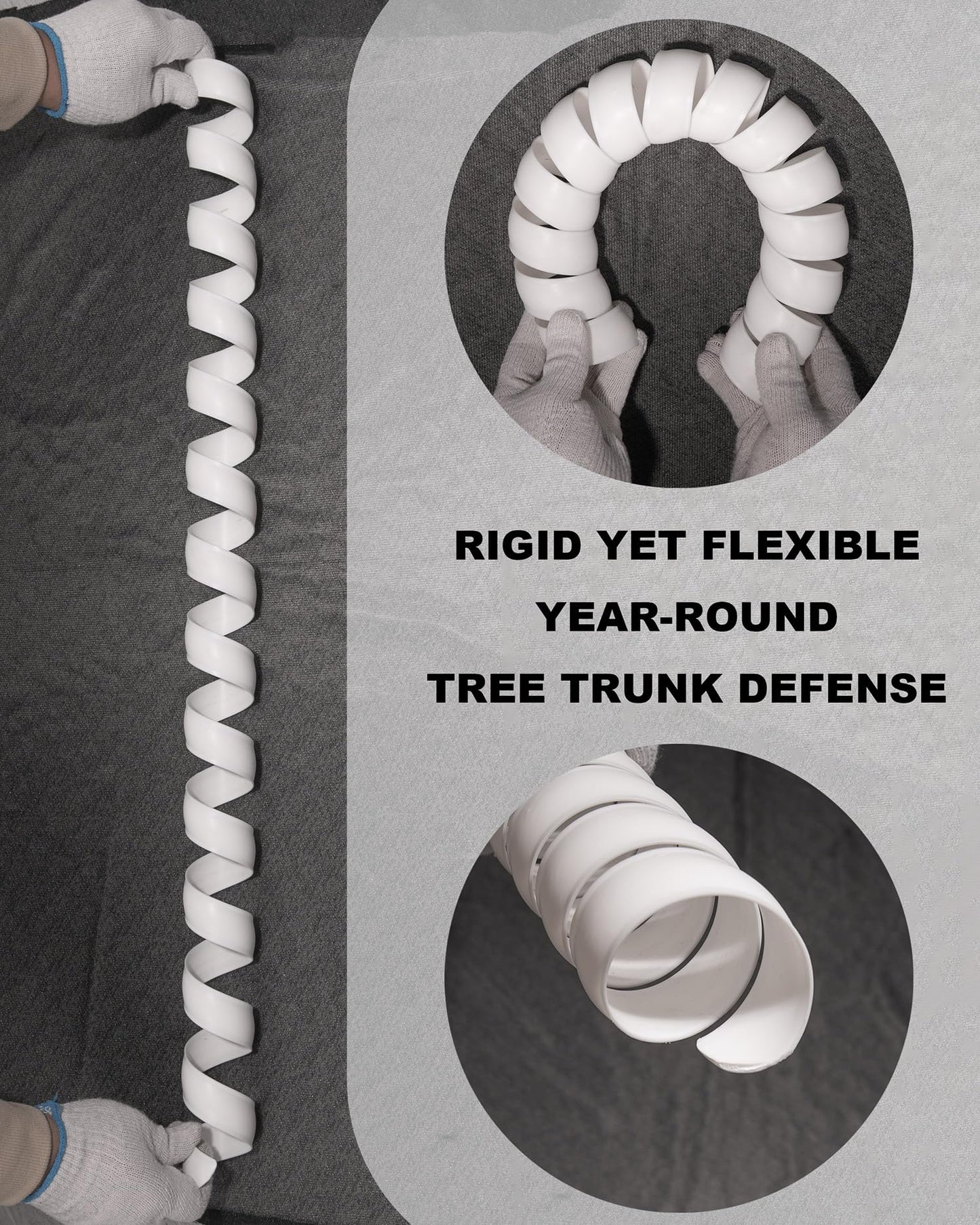 4 Pack Tree Trunk Protector, Spiral Tree Guard Wrap for Bark Protection, Dual Size Adjustable Plastic Tree Covers for Year-Round Garden Use, Durable Shield for Saplings & Shrubs (Standard)