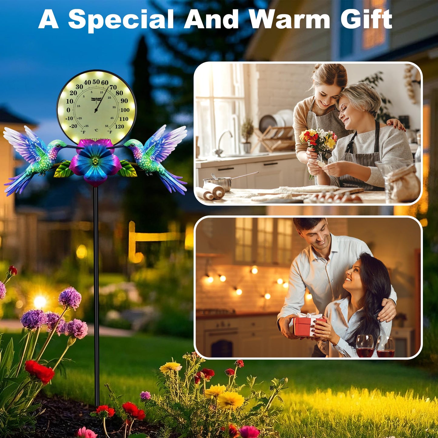 Outdoor Thermometer Thermometer for House Indoor Outdoor Thermometer Outdoor Thermometers for Patio Room Thermometer Hummingbird