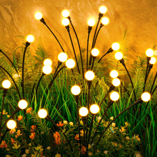 ASMAD Solar Lights Outdoor(12-Pack, 96 LEDs), Solar Garden Lights, Outdoor Decorations, Firefly Light for Patio Decor, Big Bulb, Unique Gifts for Women, Gifts for Grandma